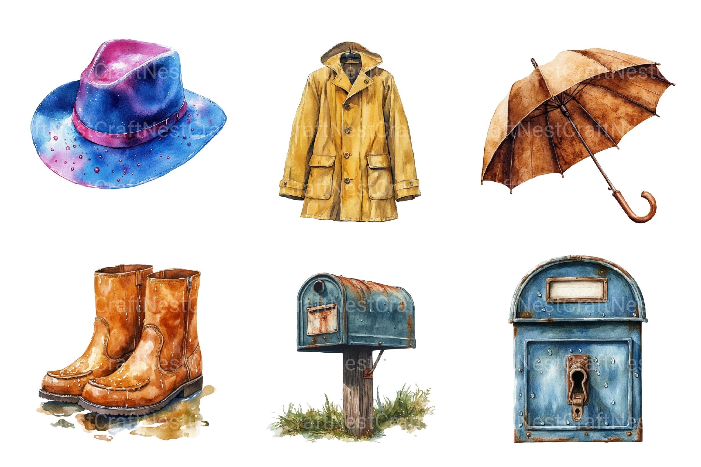 Vintage Rainy Day Clipart
