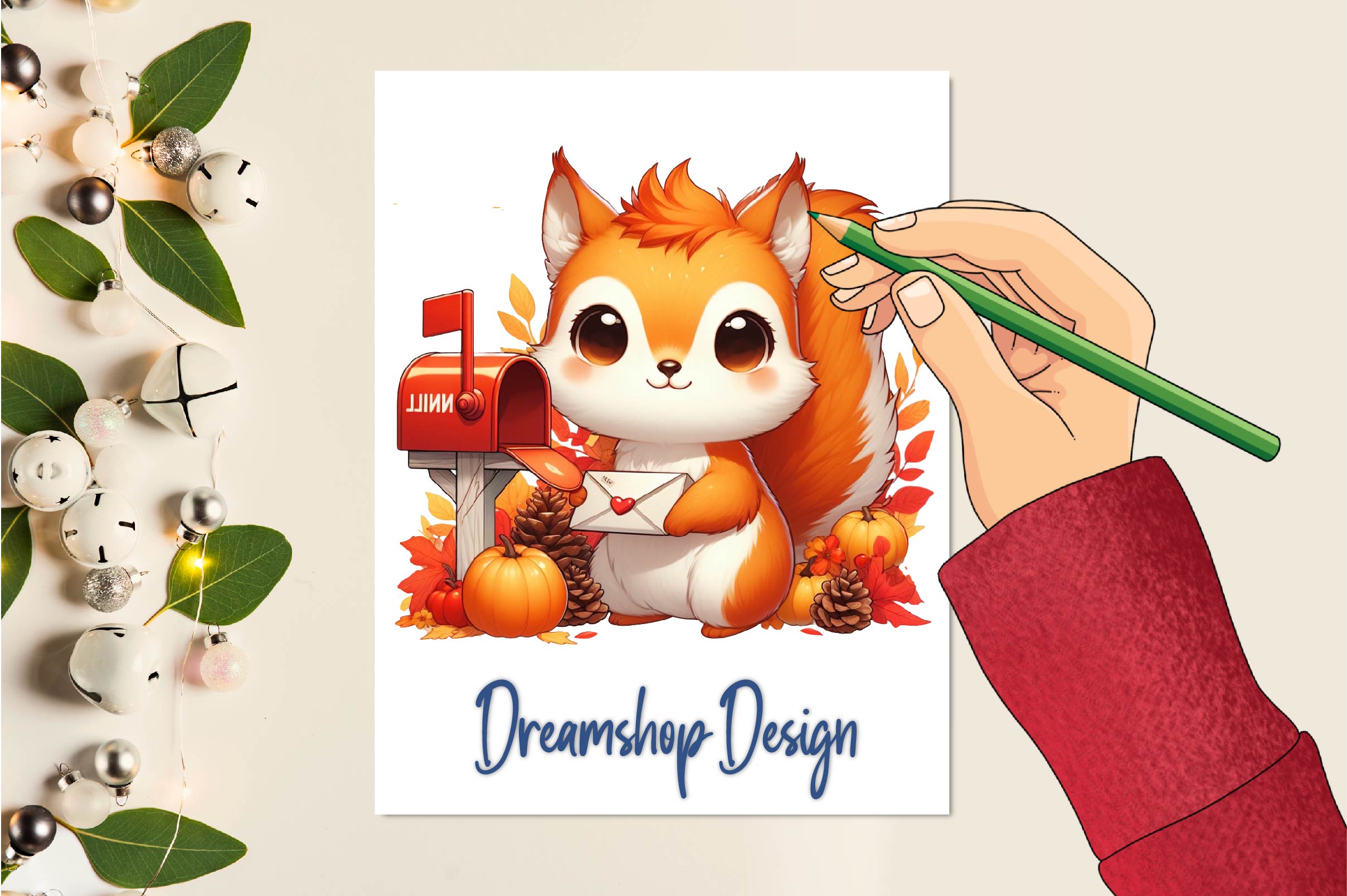 Autumn Squirrel With Mailbox Clipart Bundle