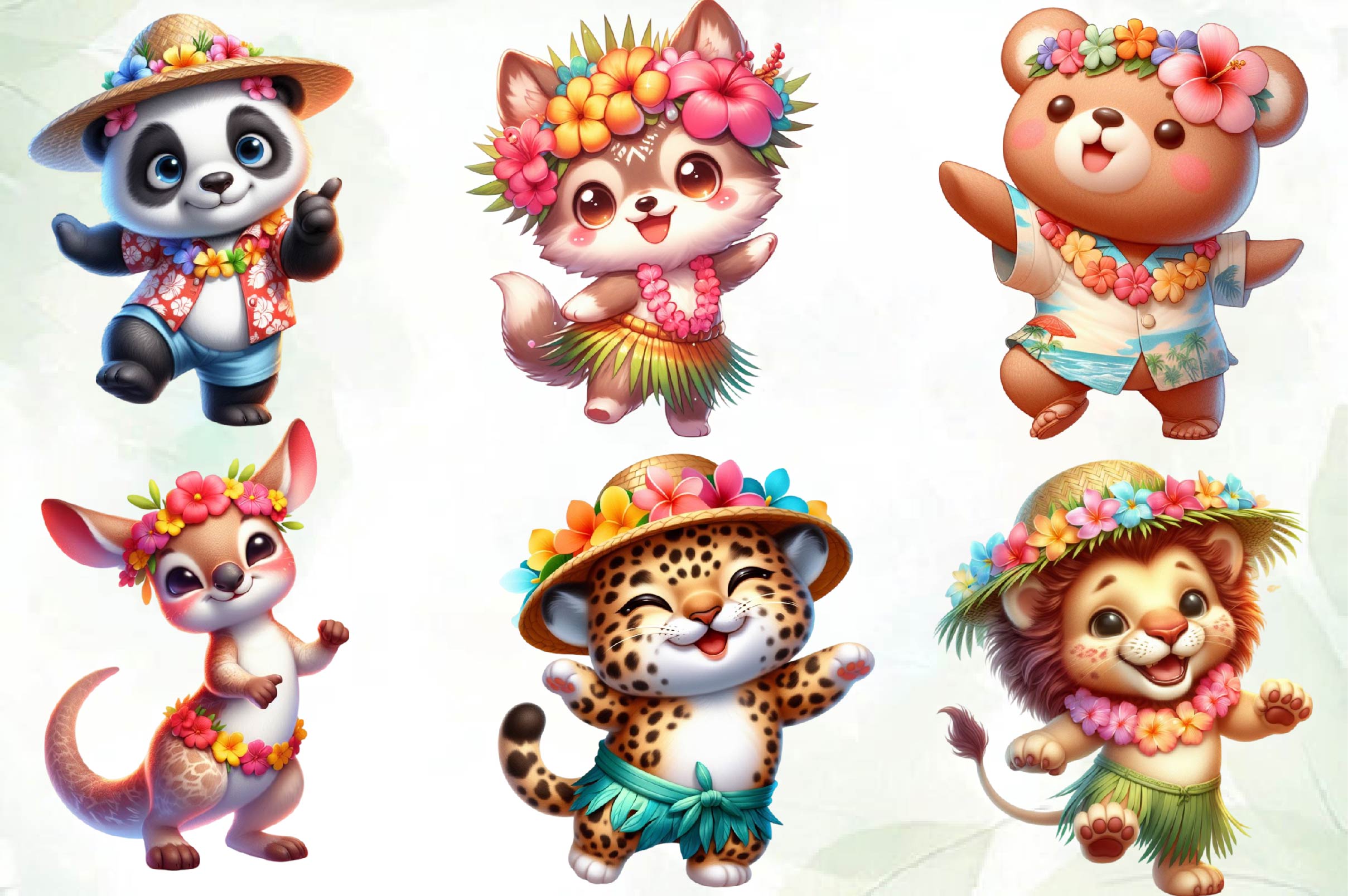 Hawaiian Hawaiian Dancing Clipart Bundle