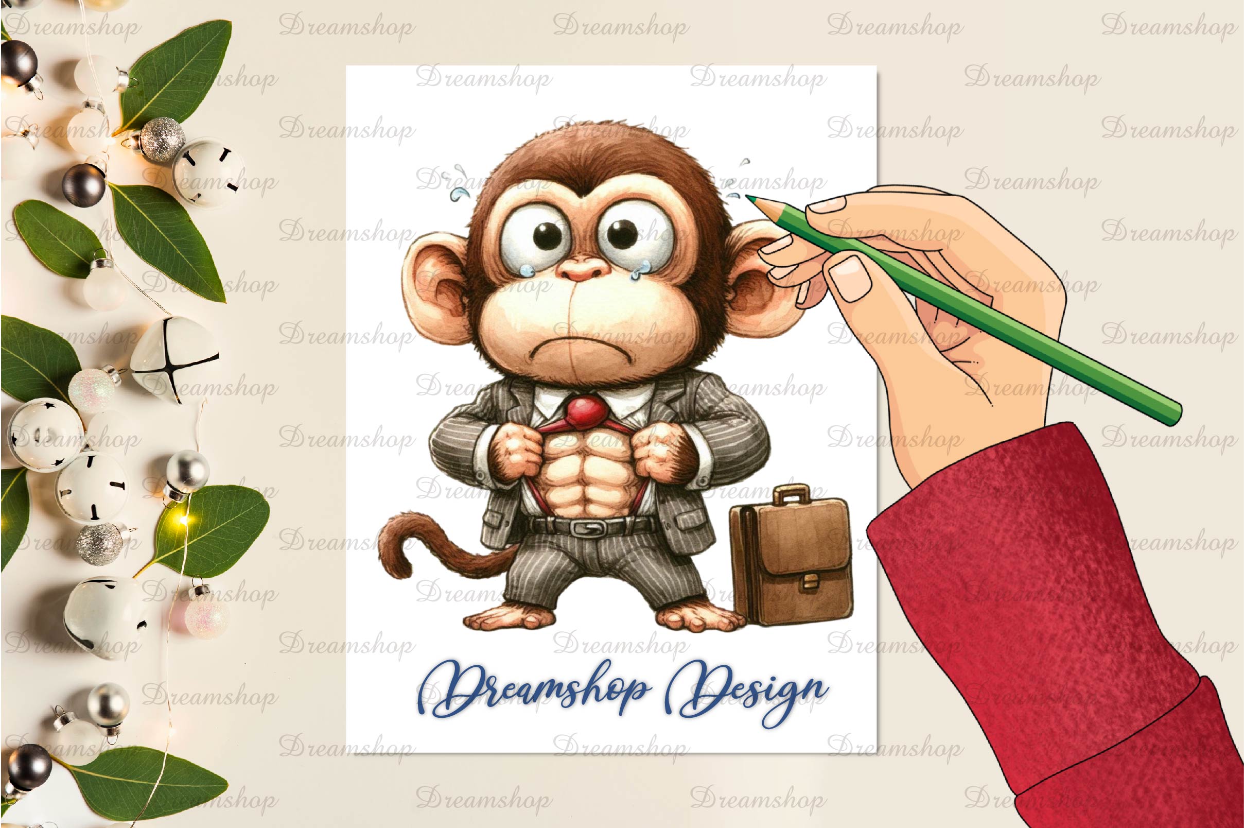 Quirky Monkey Clipart Bundle