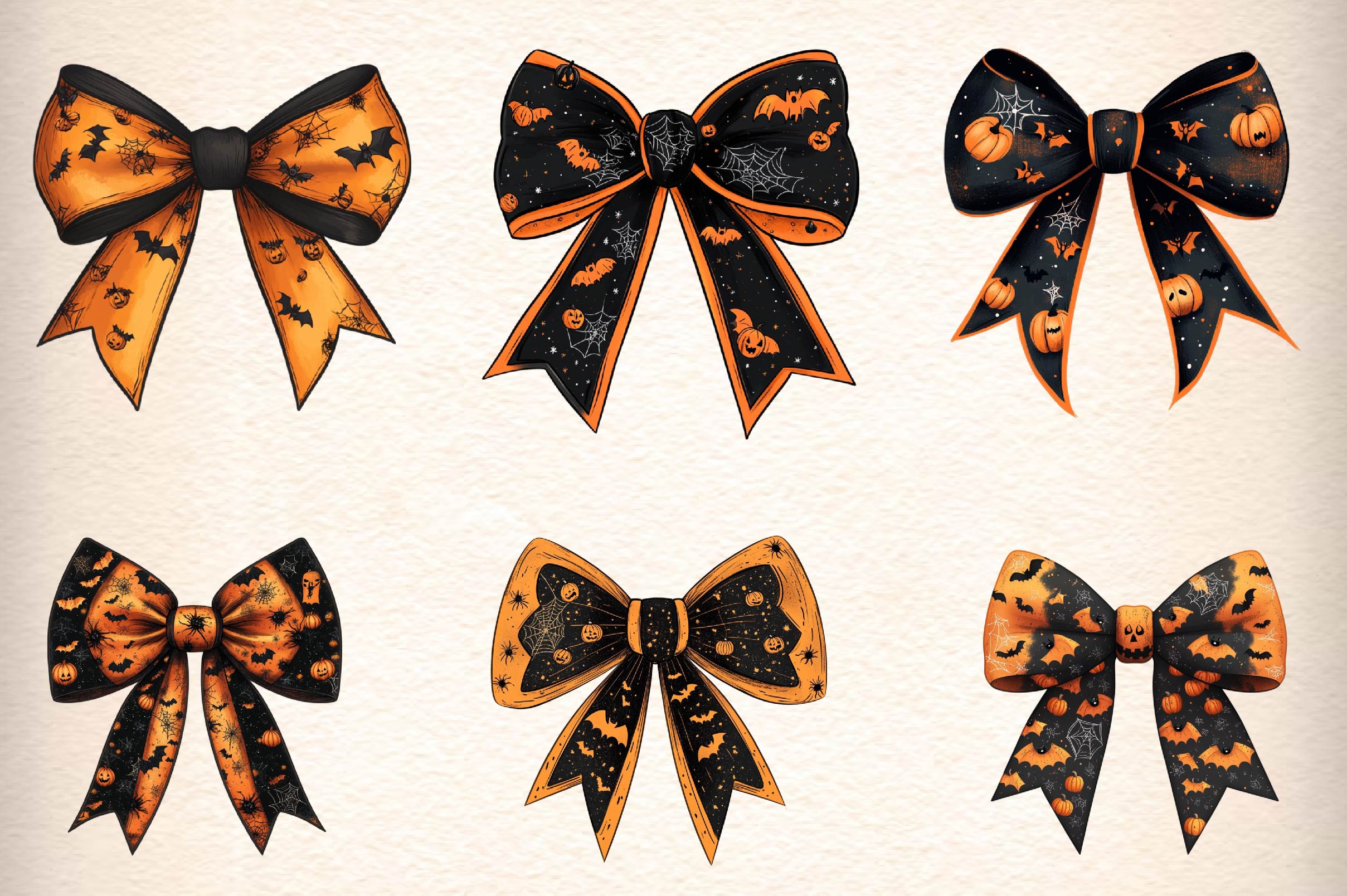 Halloween Coquette Bow Clipart Bundle 3