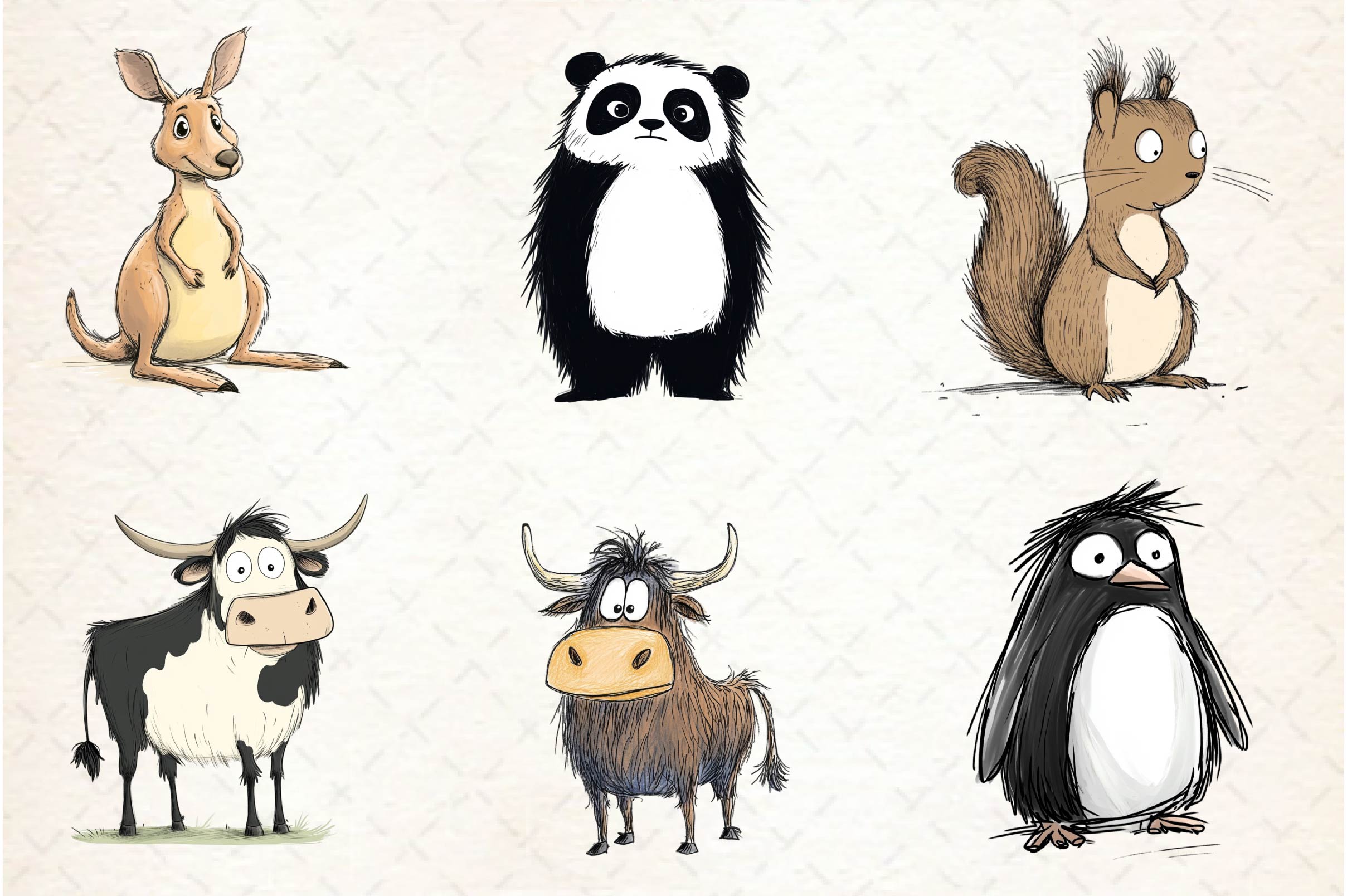 Animals Minimalist Cartoon Clipart Bundle