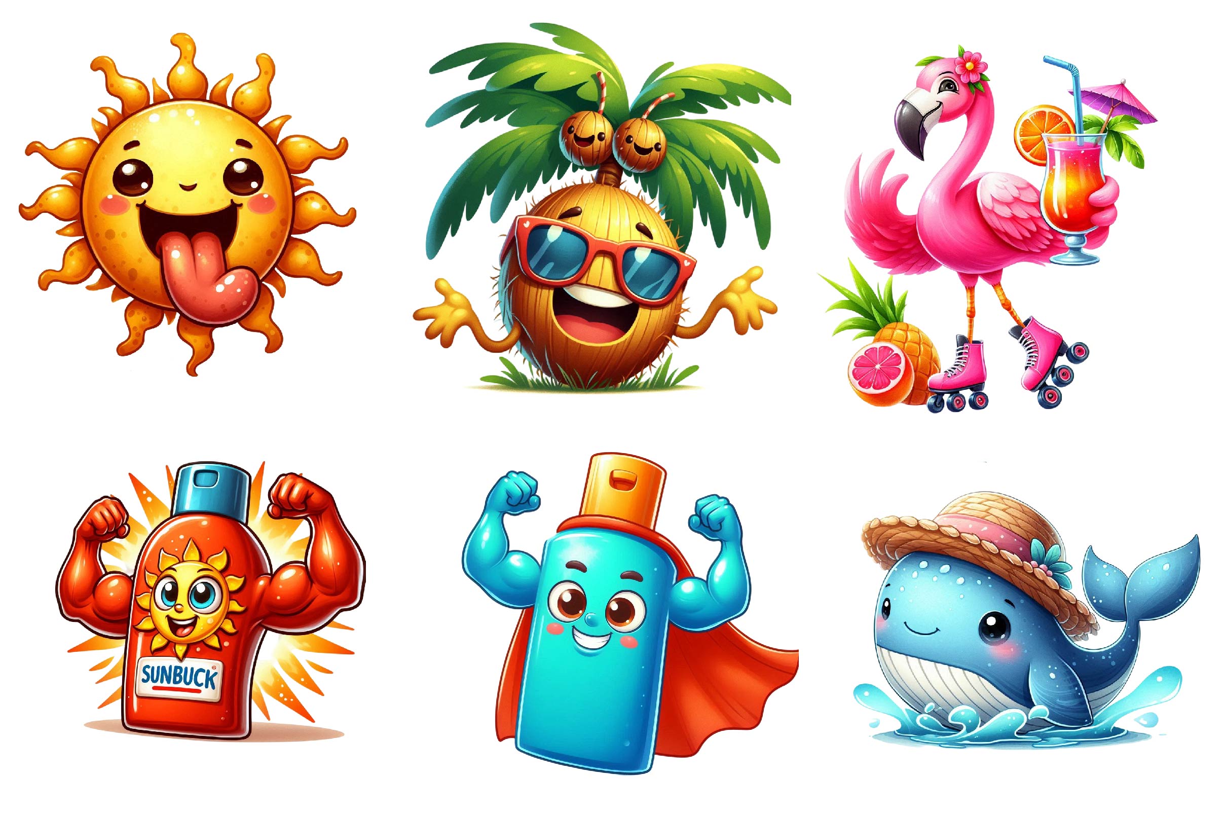 Funny Summer Day Clipart Bundle