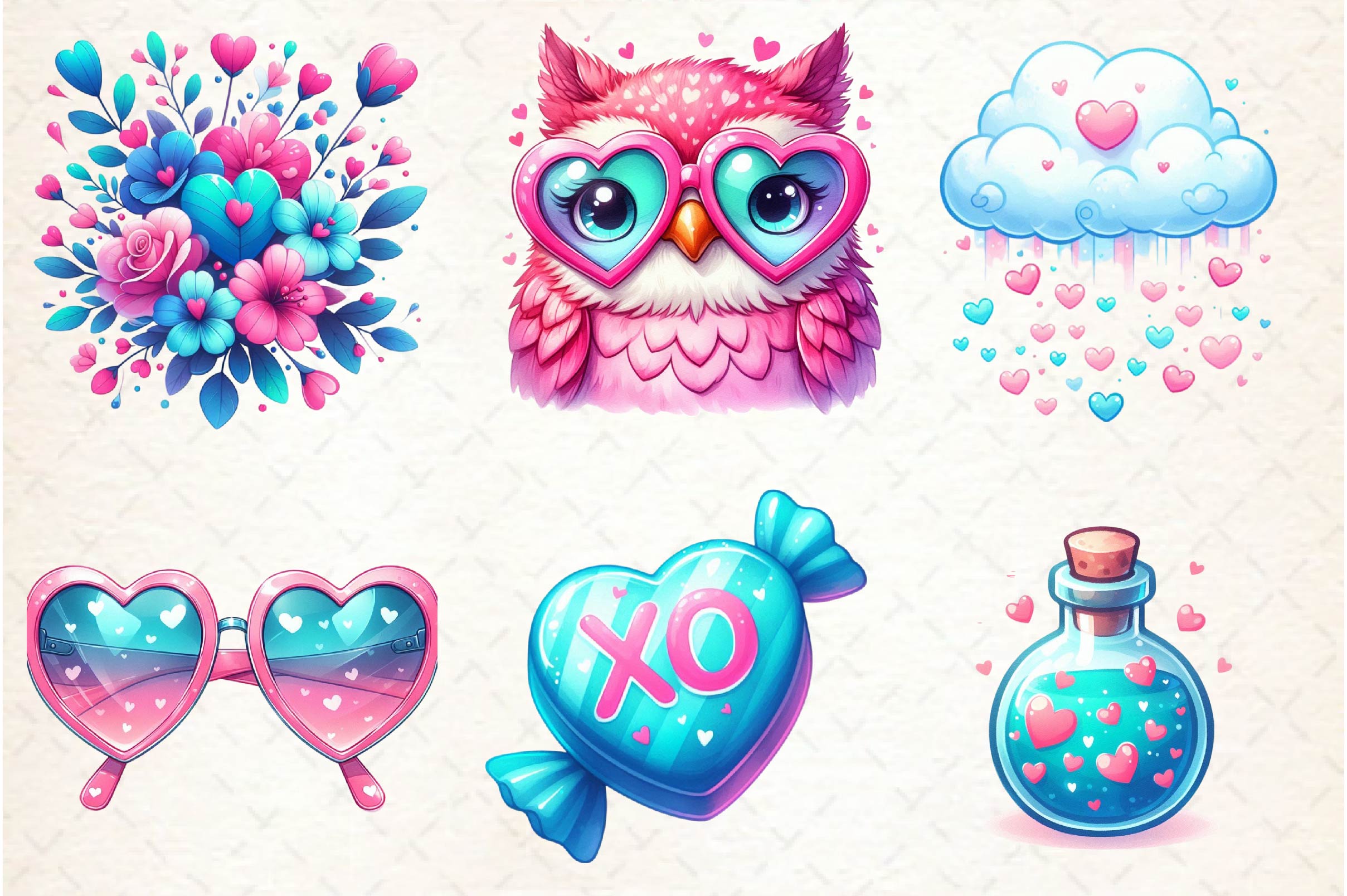 Cute Valentine Clipart Bundle