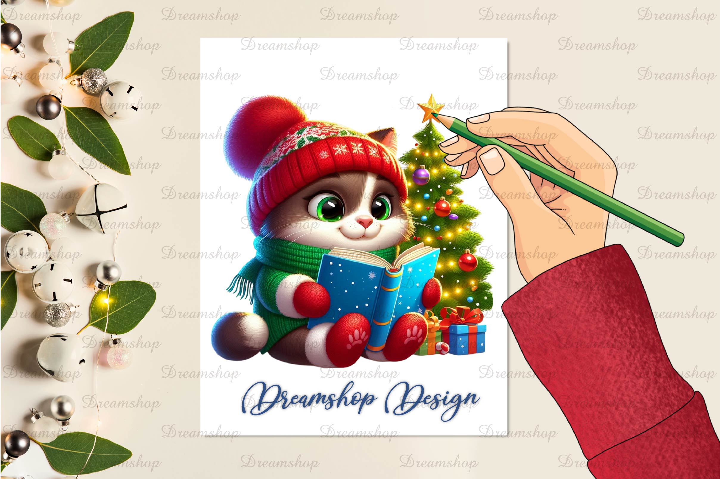 Christmas Cat Clipart Bundle