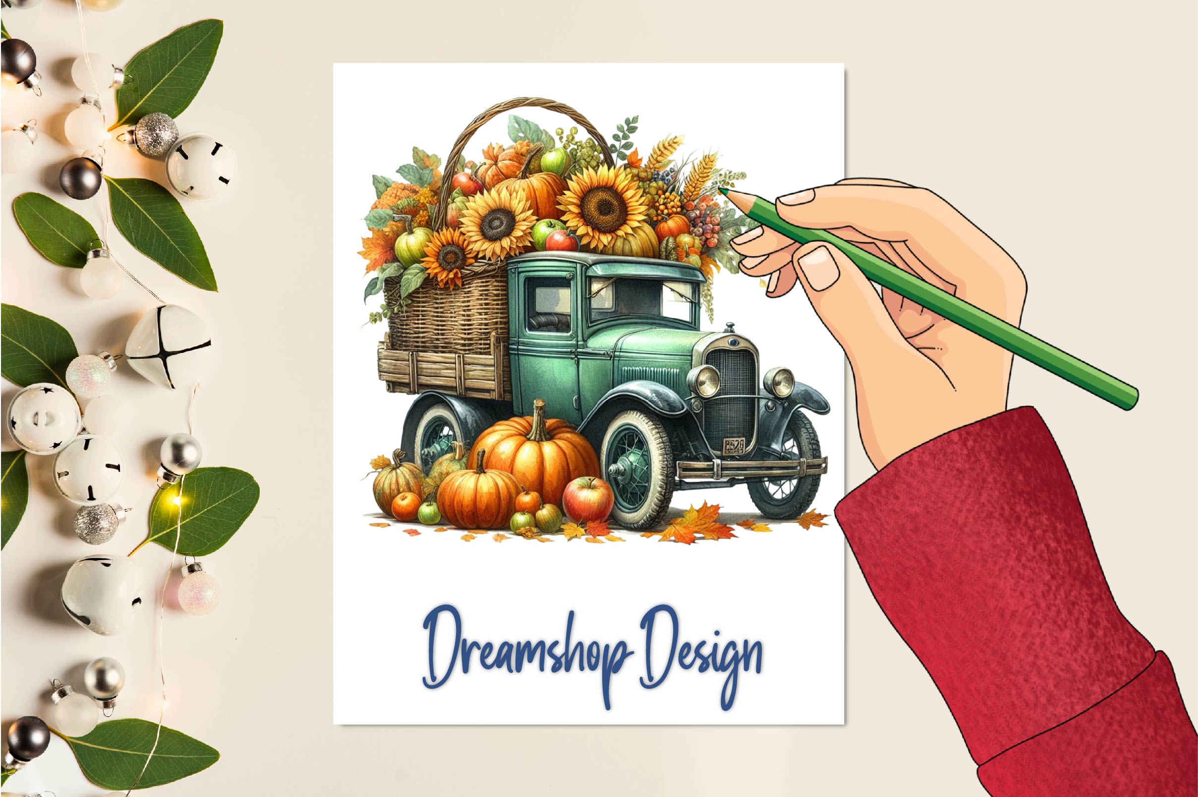 Thanksgiving Truck Clipart Bundle