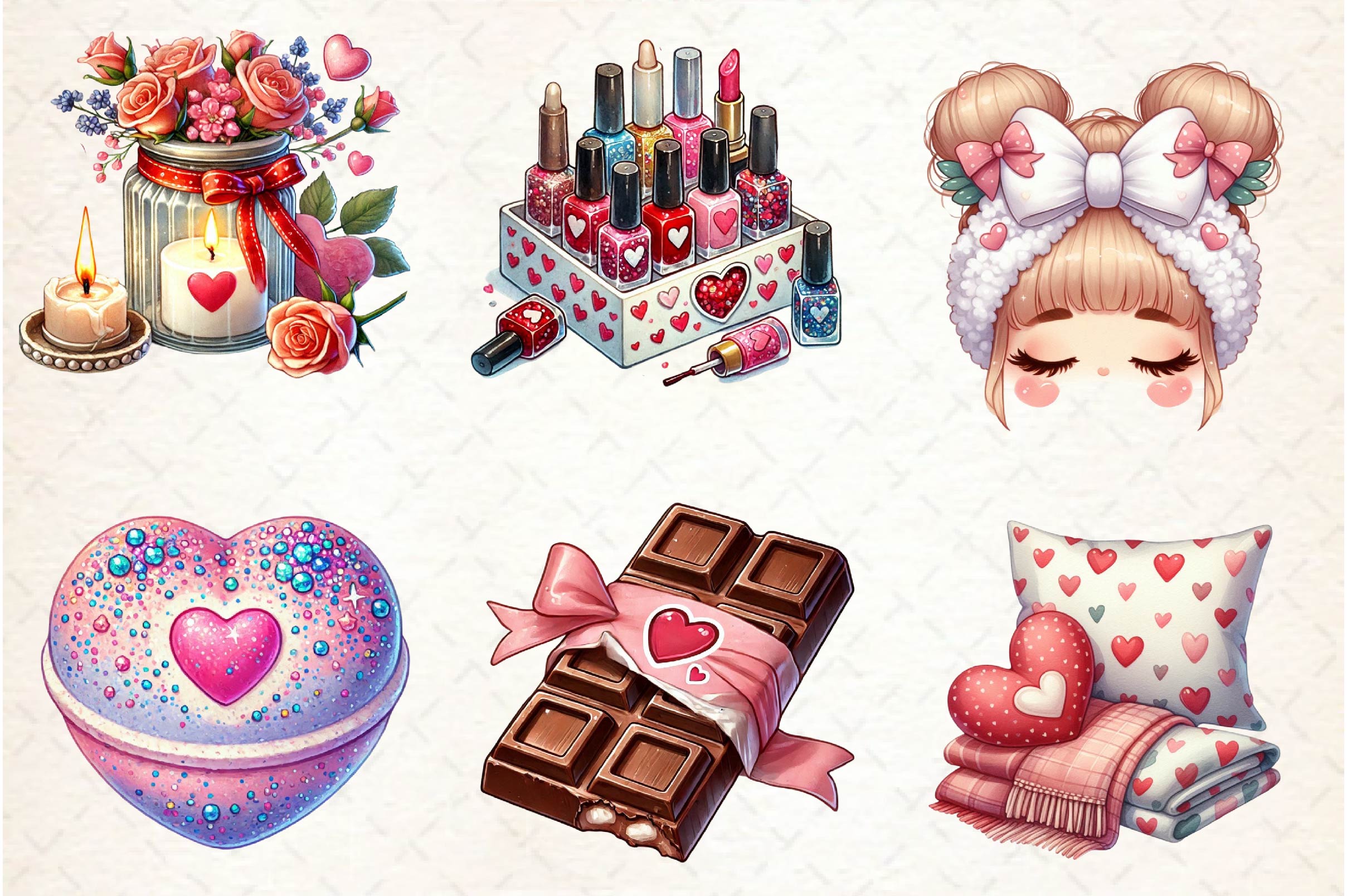 Valentine Self Care Clipart Bundle