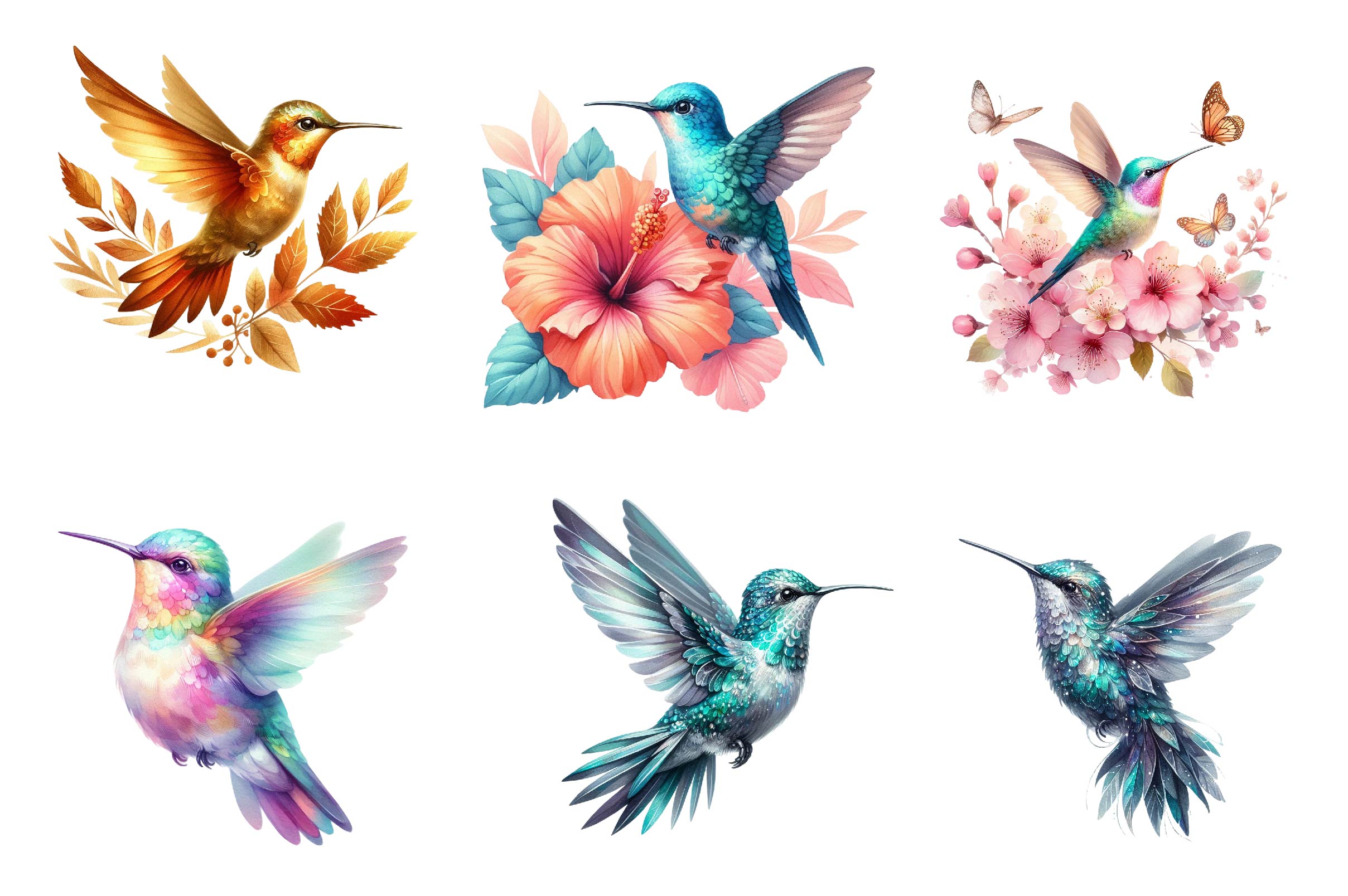 Hummingbird Collection Clipart Bundle