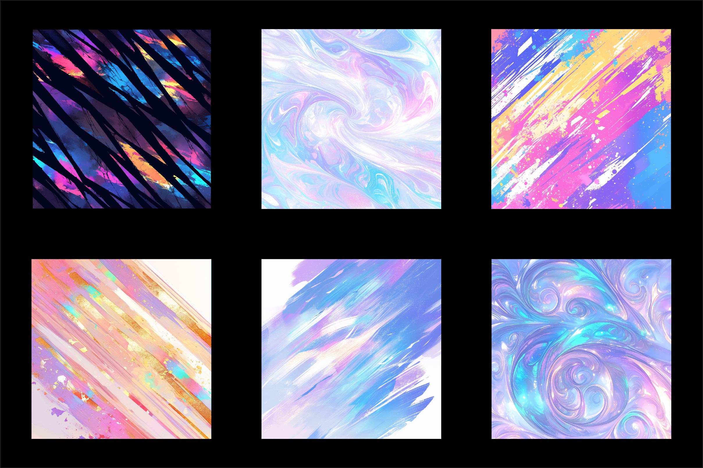 Iridescent Brush Strokes Digital Paper