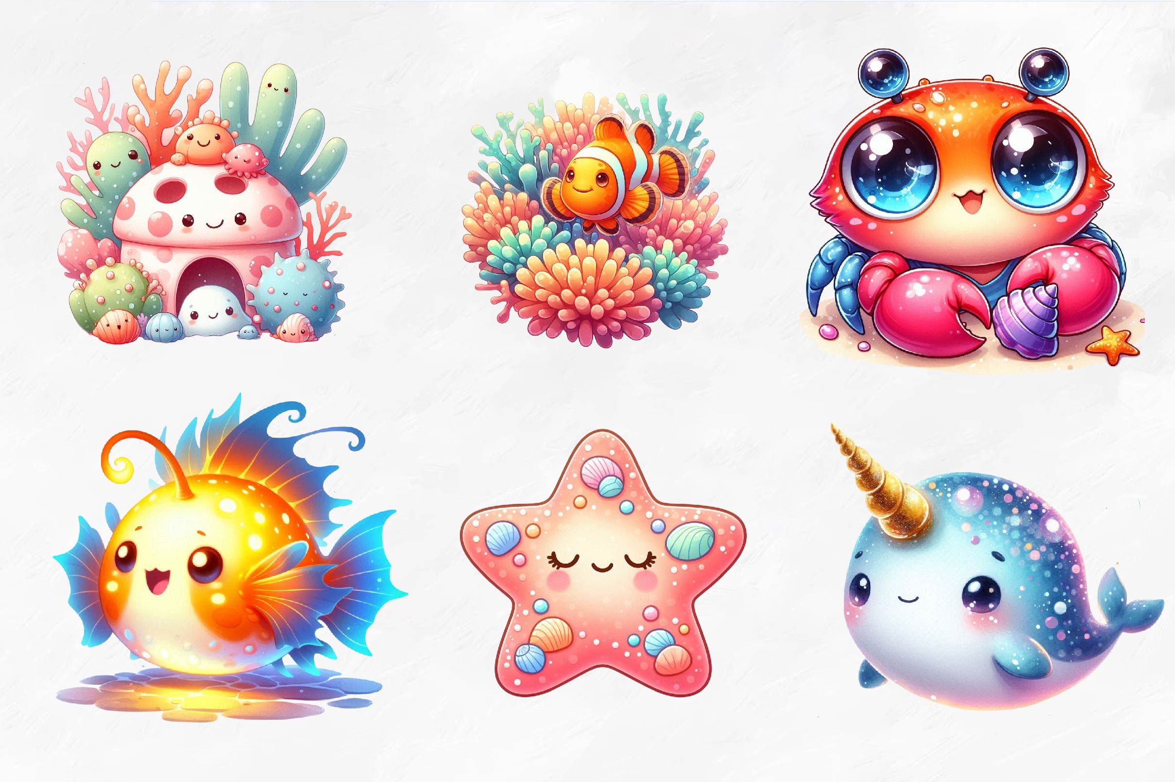 Nursery Decor Undersea Clipart Bundle