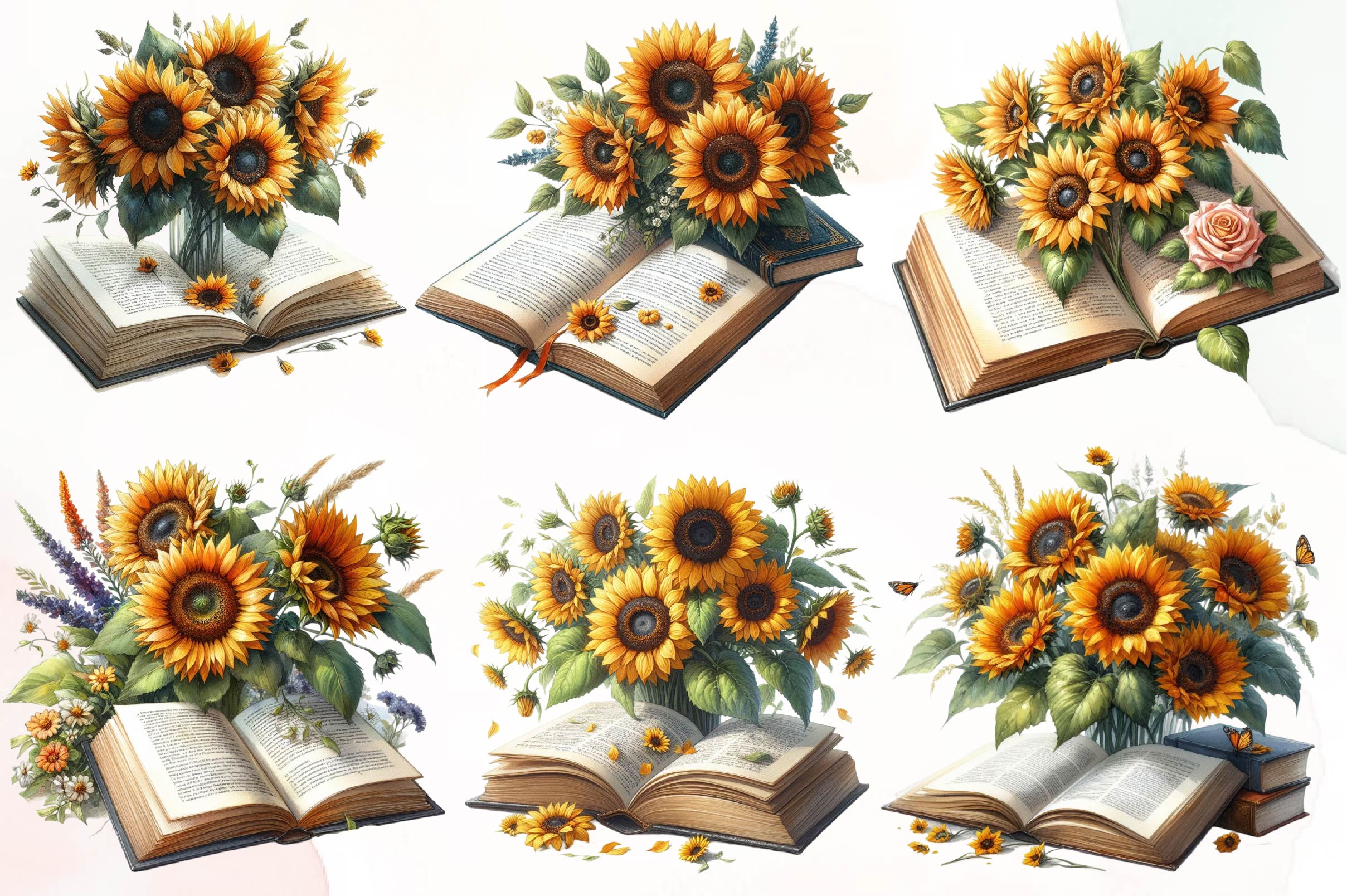 Sunflower Books Clipart Bundle