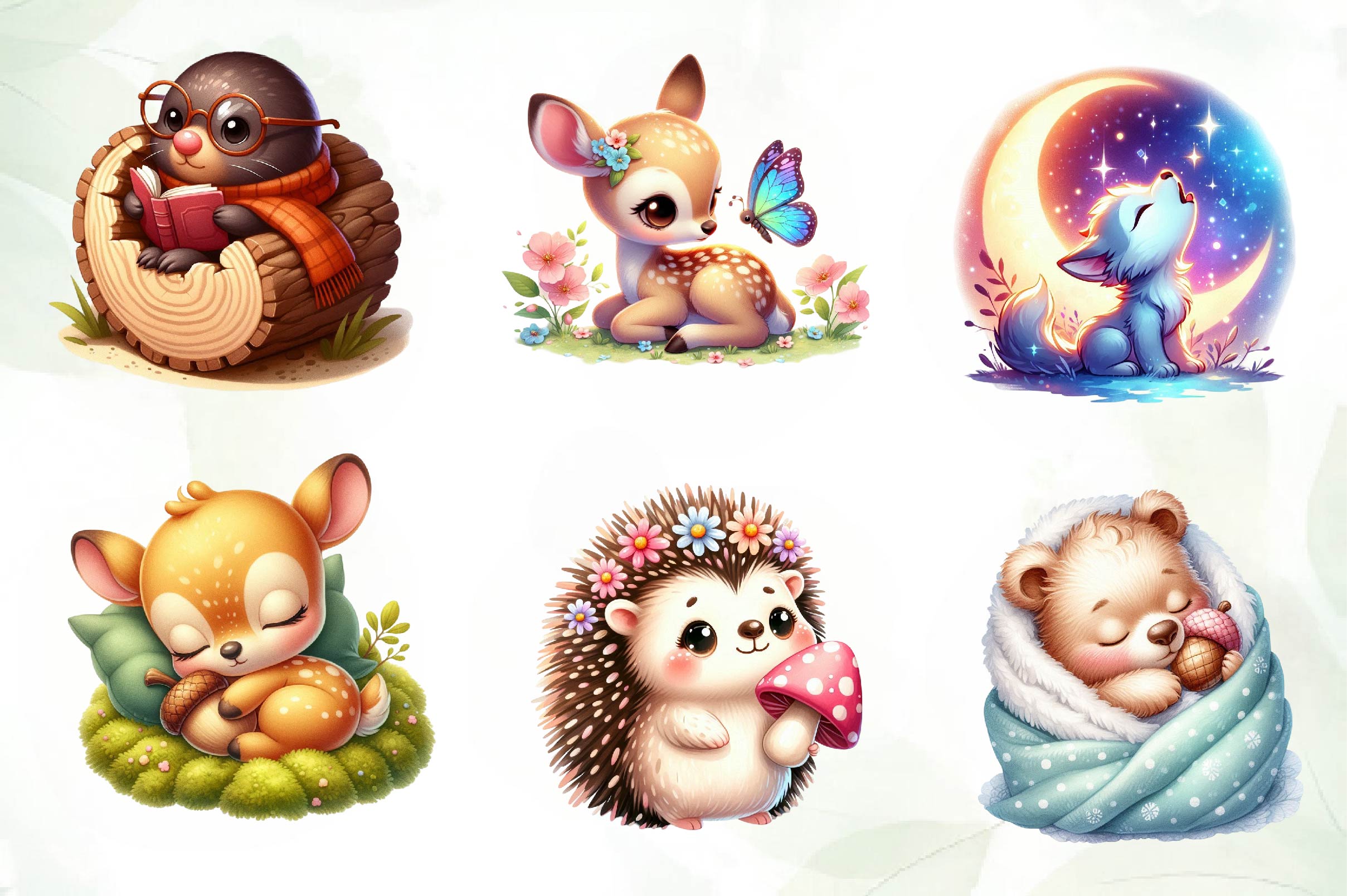 Woodland Forest Animals Clipart Bundle