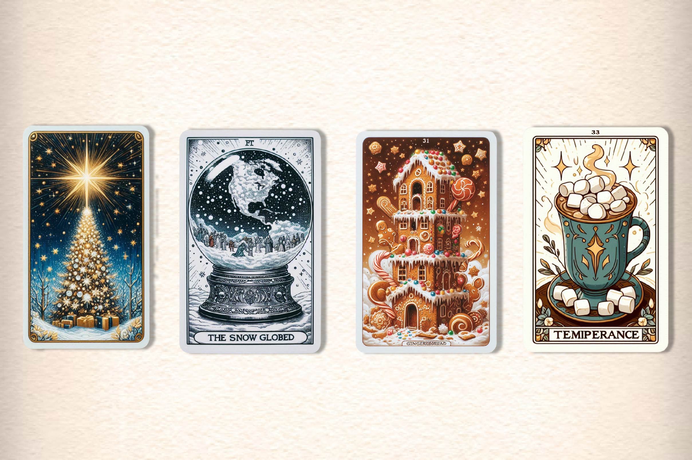 Christmas Tarot Card Clipart Bundle