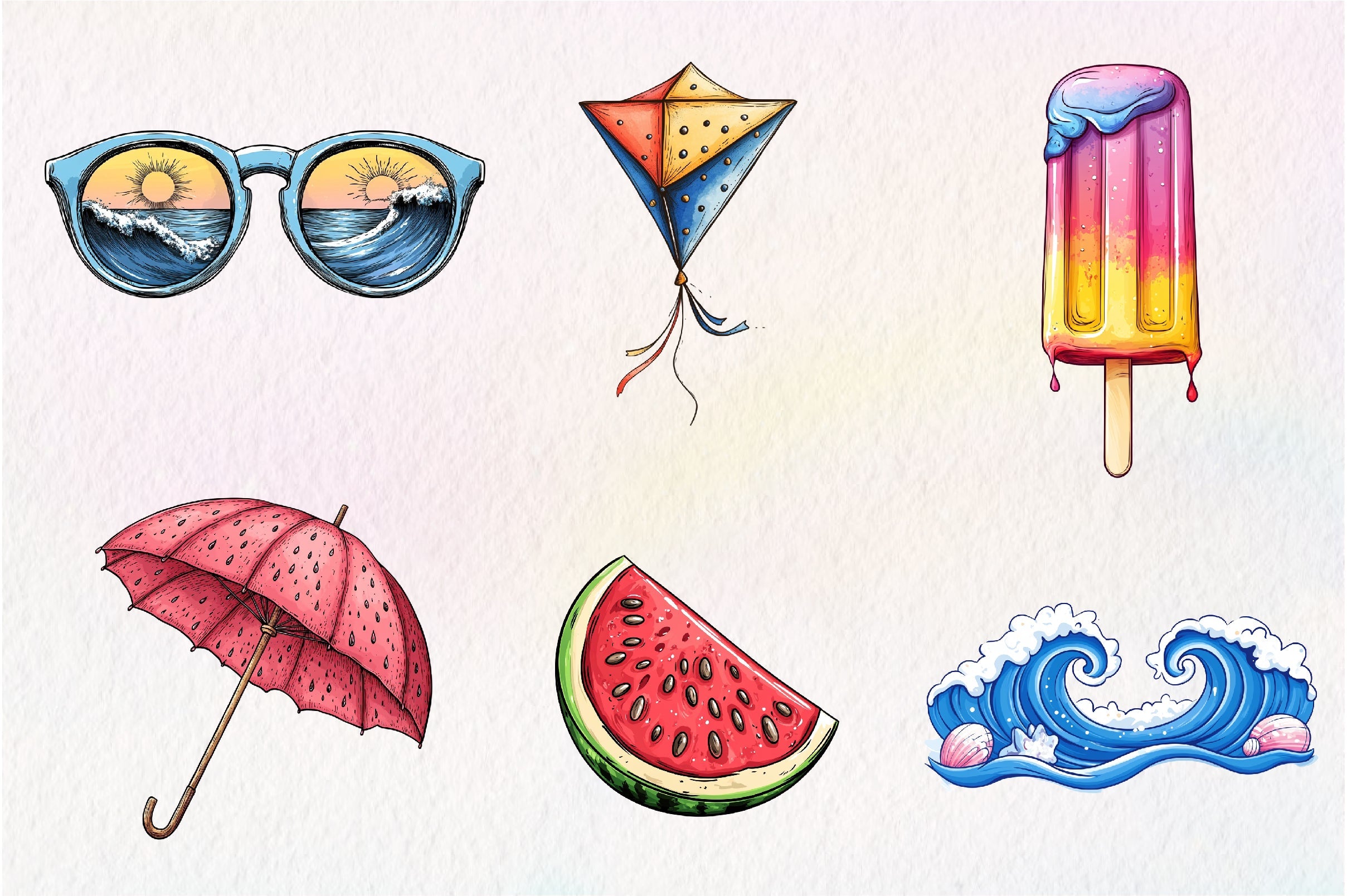 Abstracts Cute Summer Clipart Bundle
