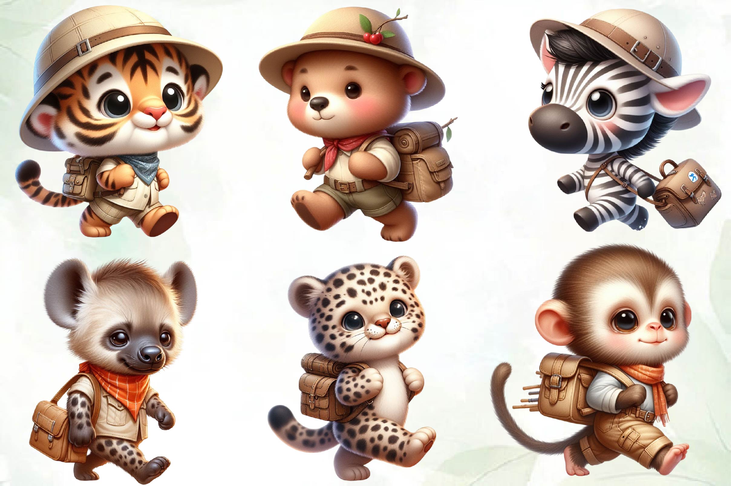 Cute Safari Animals Jungle Animals Clipart Bundle