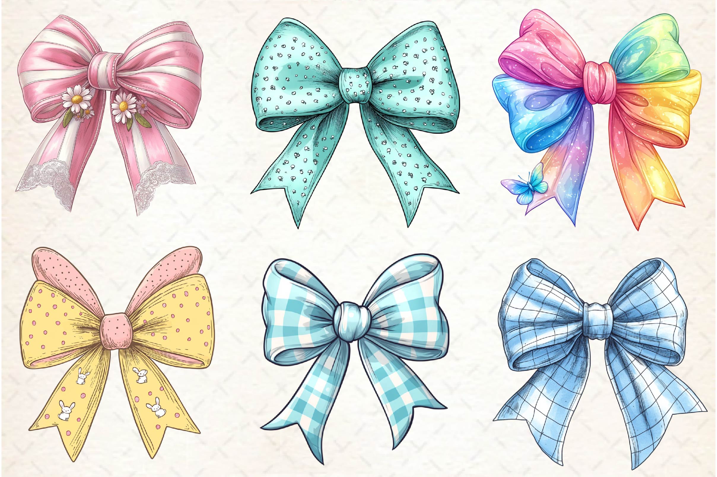 Easter Bow Clipart Bundle 2