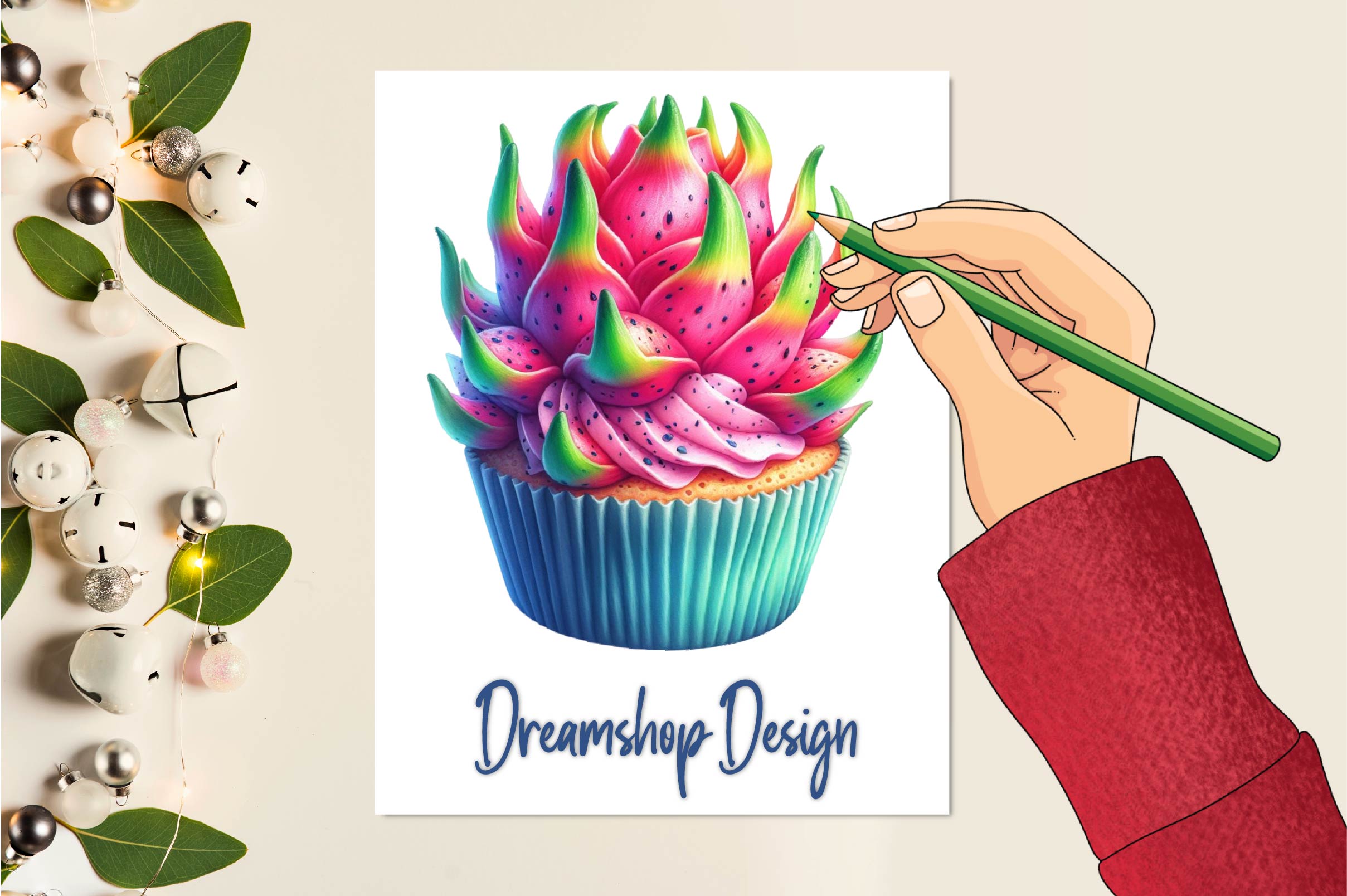 Yummy Cupcakes Set Clipart Bundle
