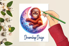 Cute Orangutan Clipart Bundle - CraftNest - Digital Crafting and Art
