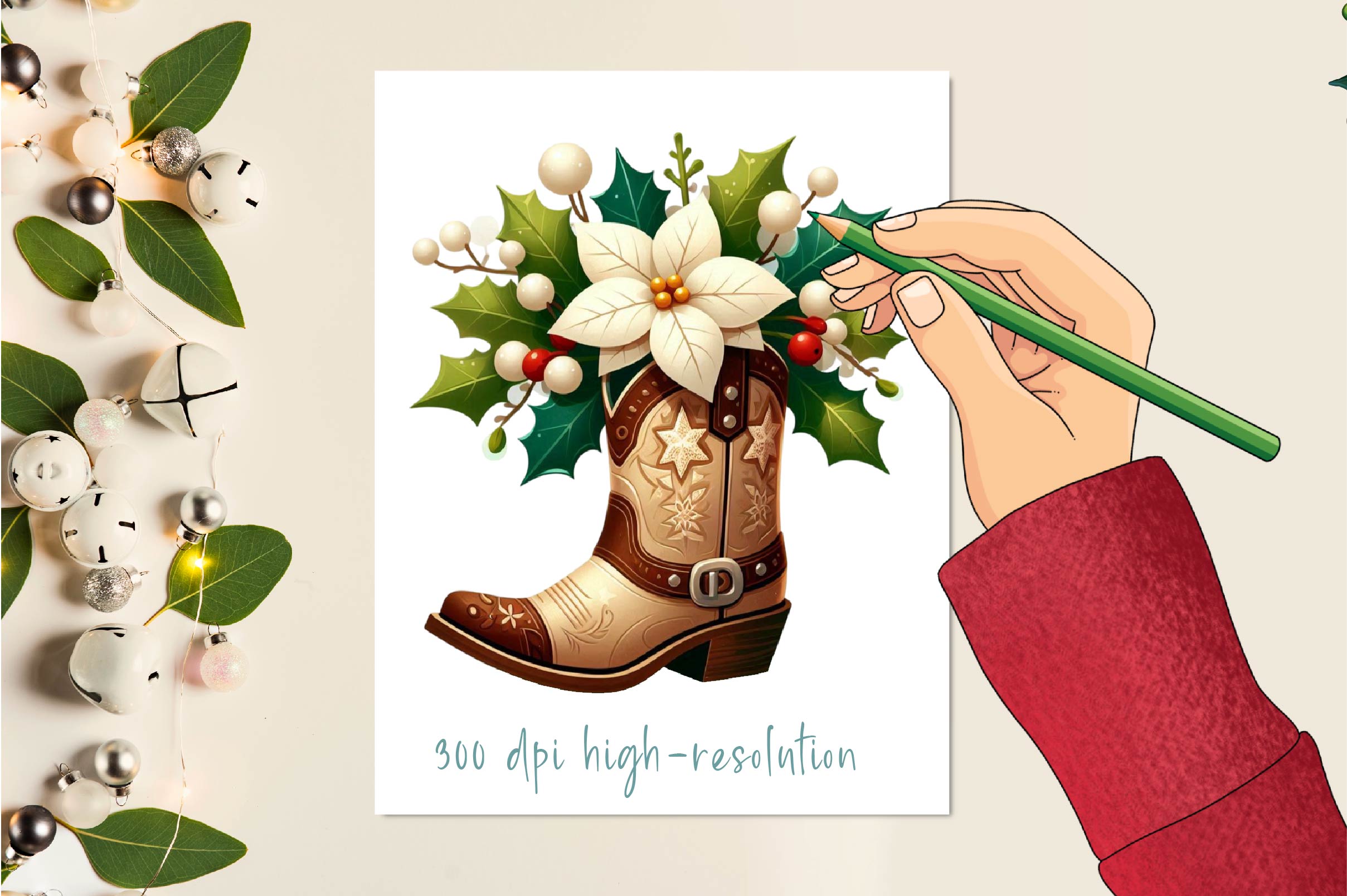 Western Cowboy Boot Clipart Bundle