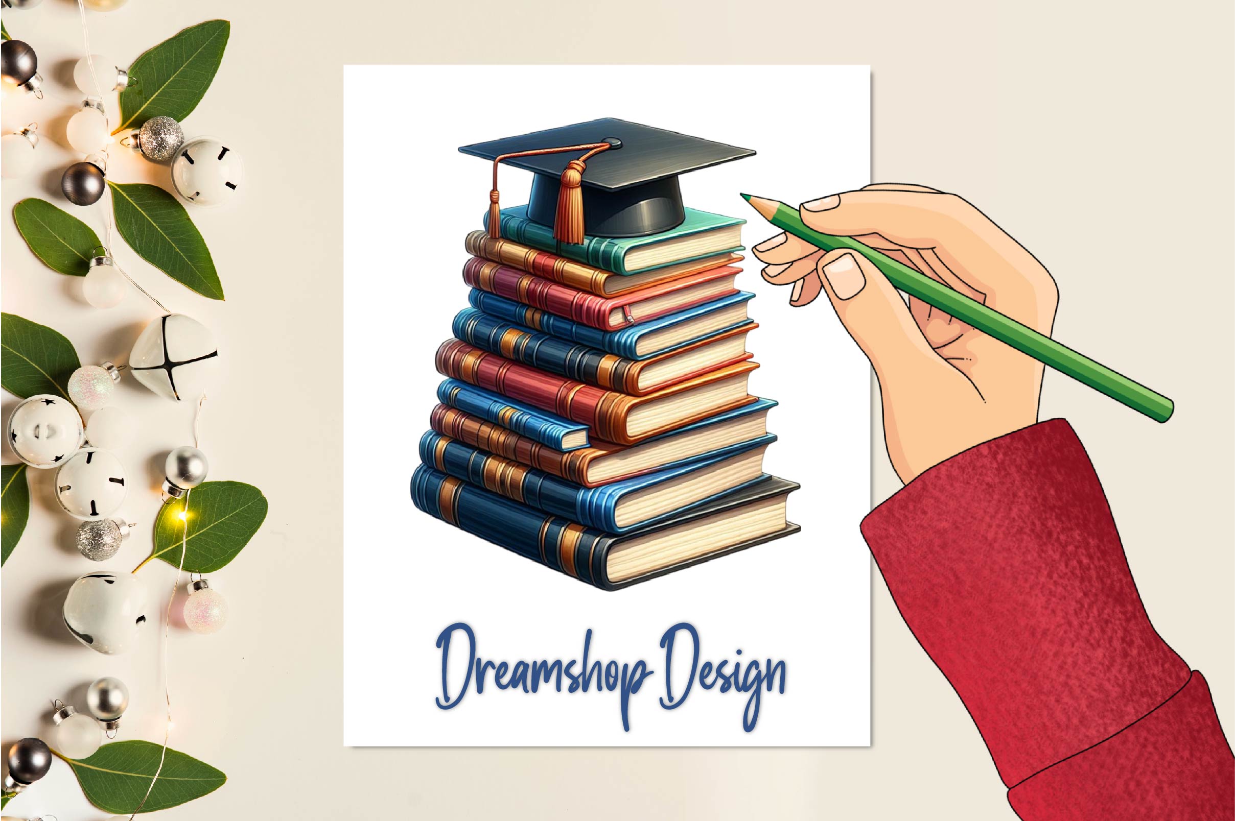 Graduation With Books Clipart Bundle