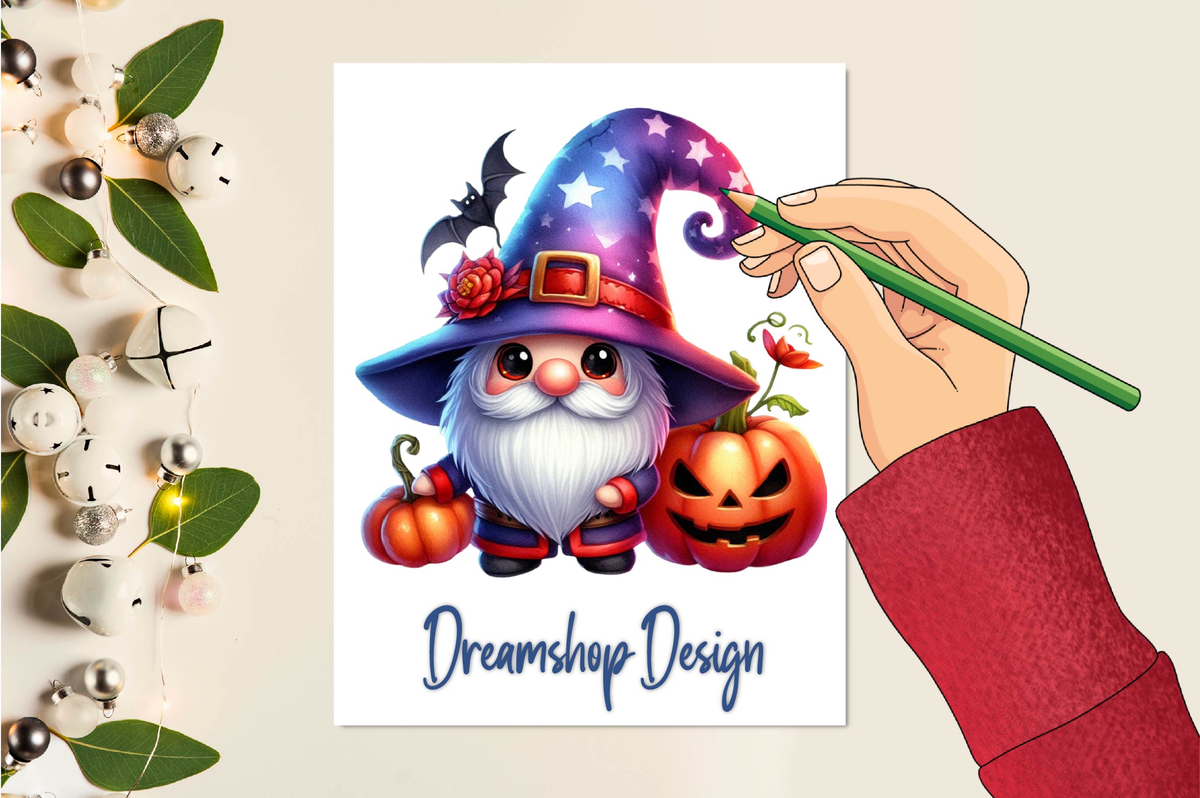 Halloween Kawaii Cute Gnome Clipart Bundle