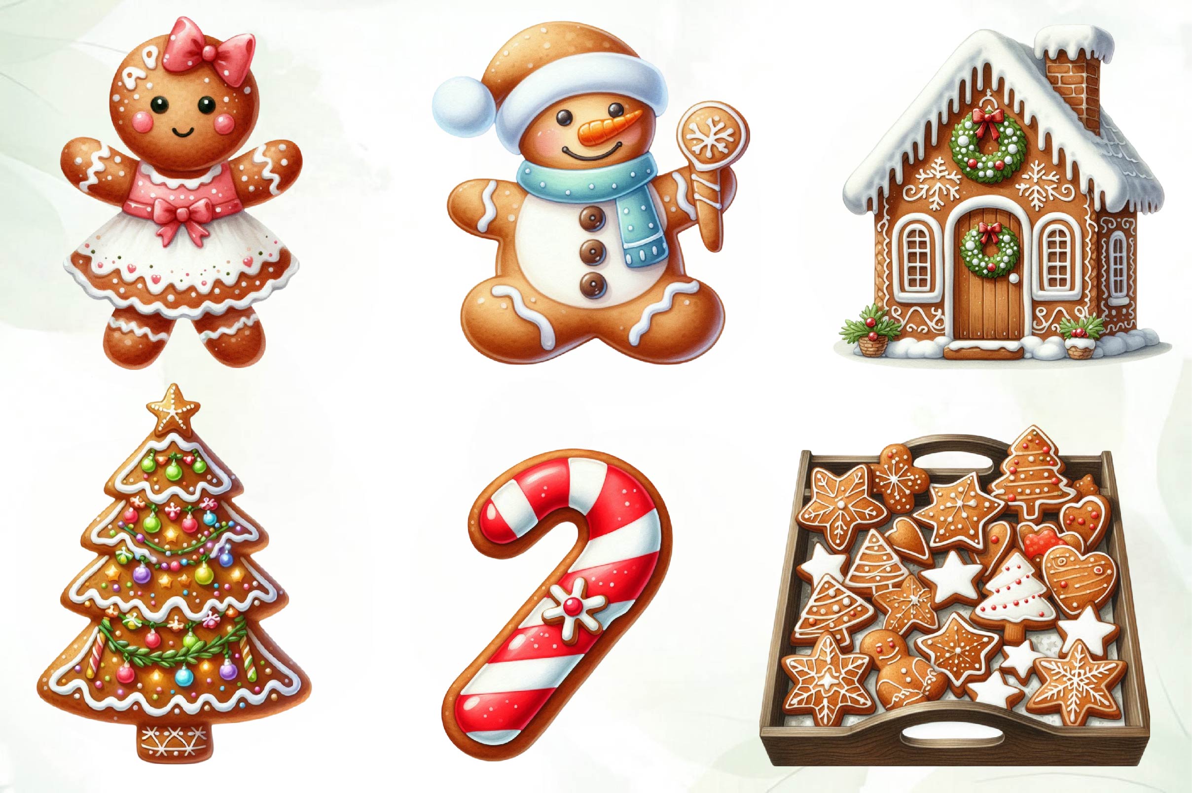 Christmas Gingerbread Clipart Bundle