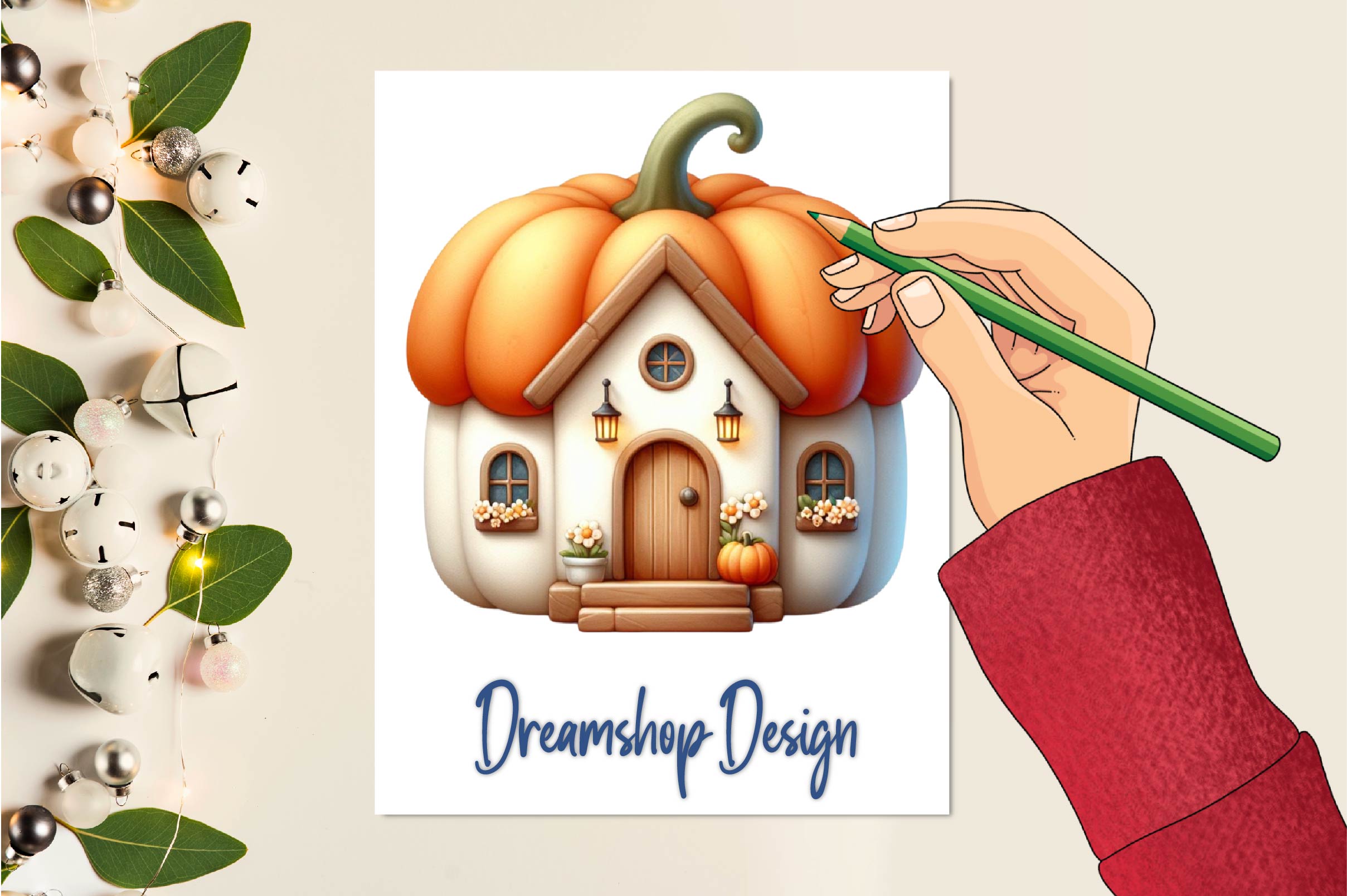 Pumpkin Cottage Clipart Bundle