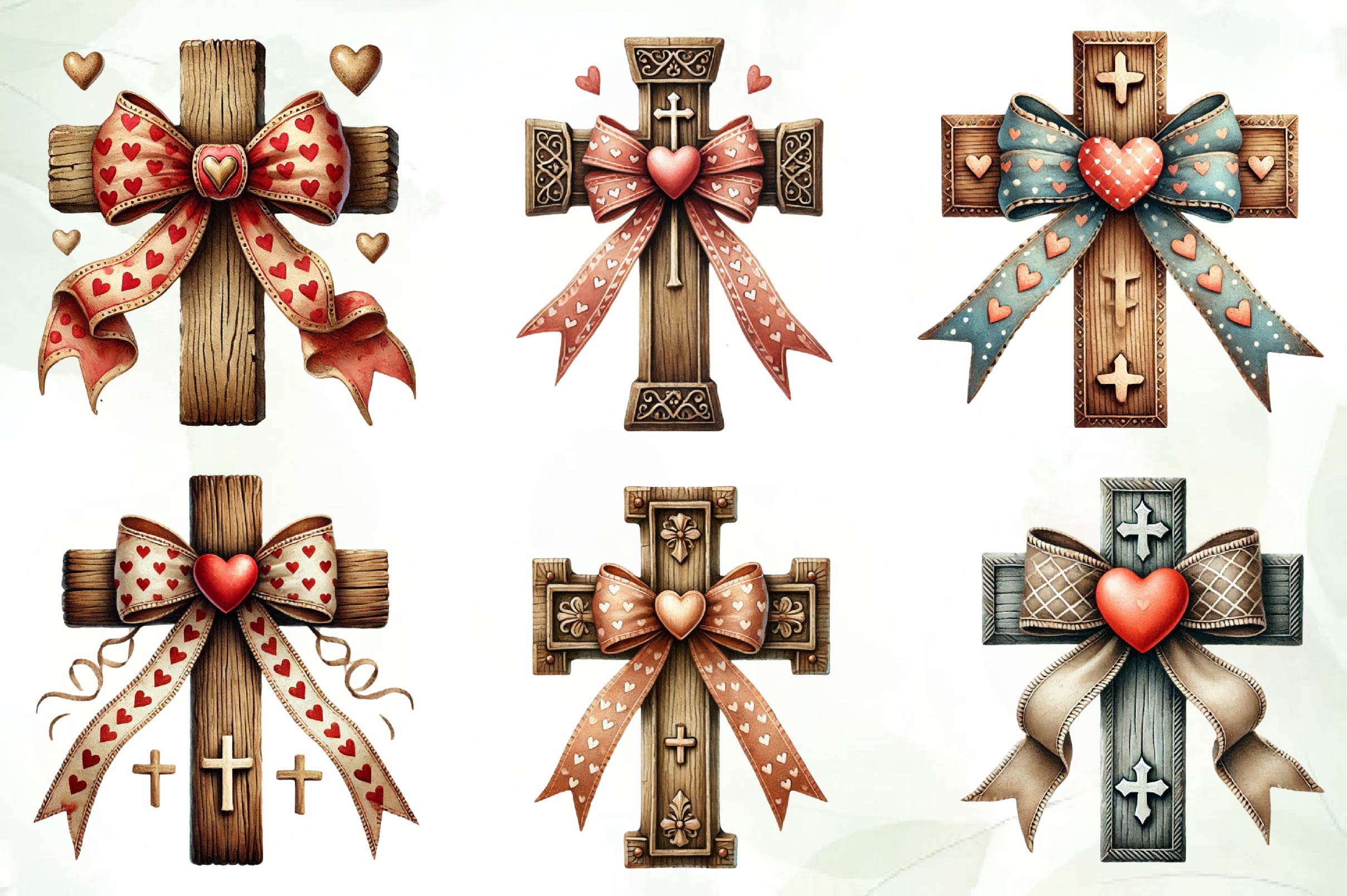 Valentine Cross Clipart Bundle