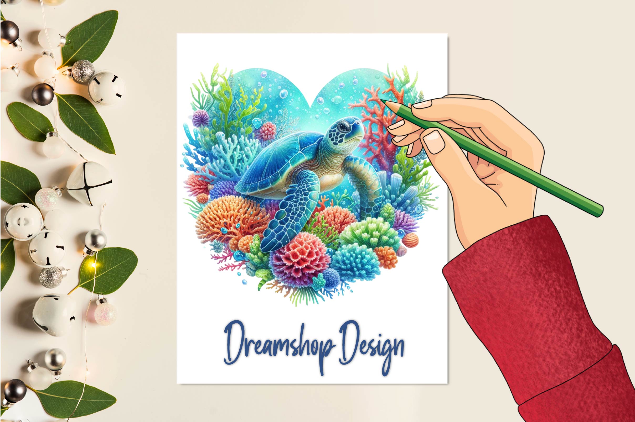 Heart Shaped Turtle Clipart Bundle