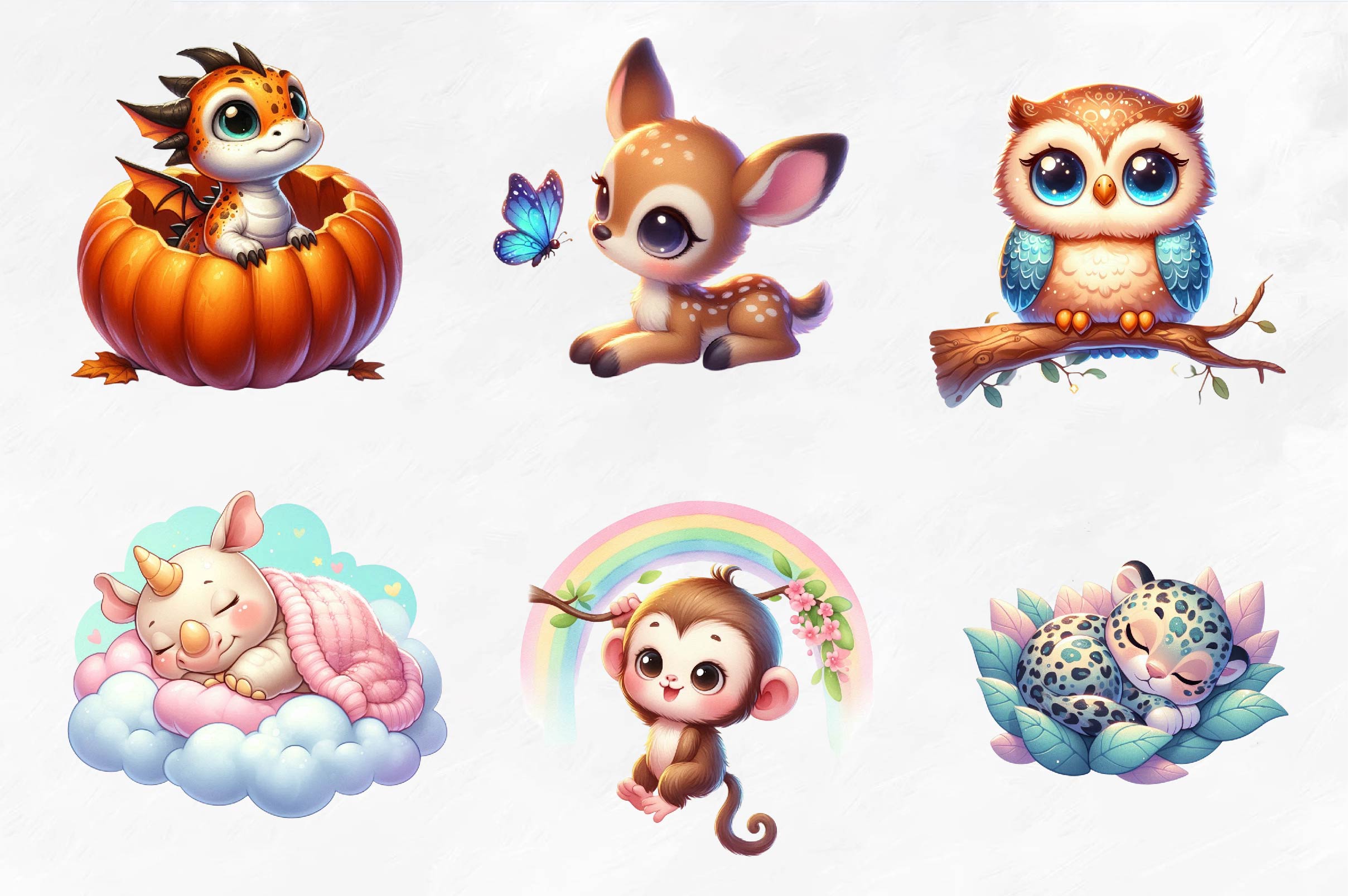 Safari Animals Nursery Decor Clipart Bundle