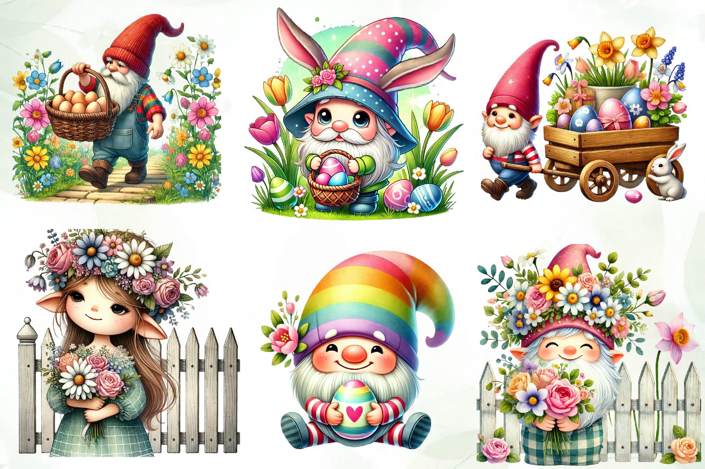 Easter Gnome Clipart Bundle