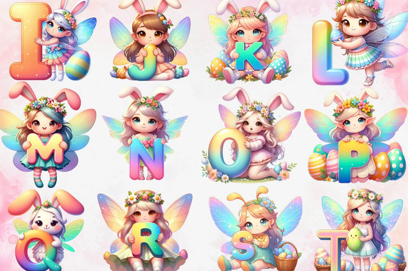 Easter Alphabet Fairy Clipart Bundle - CraftNest - Digital Crafting and Art