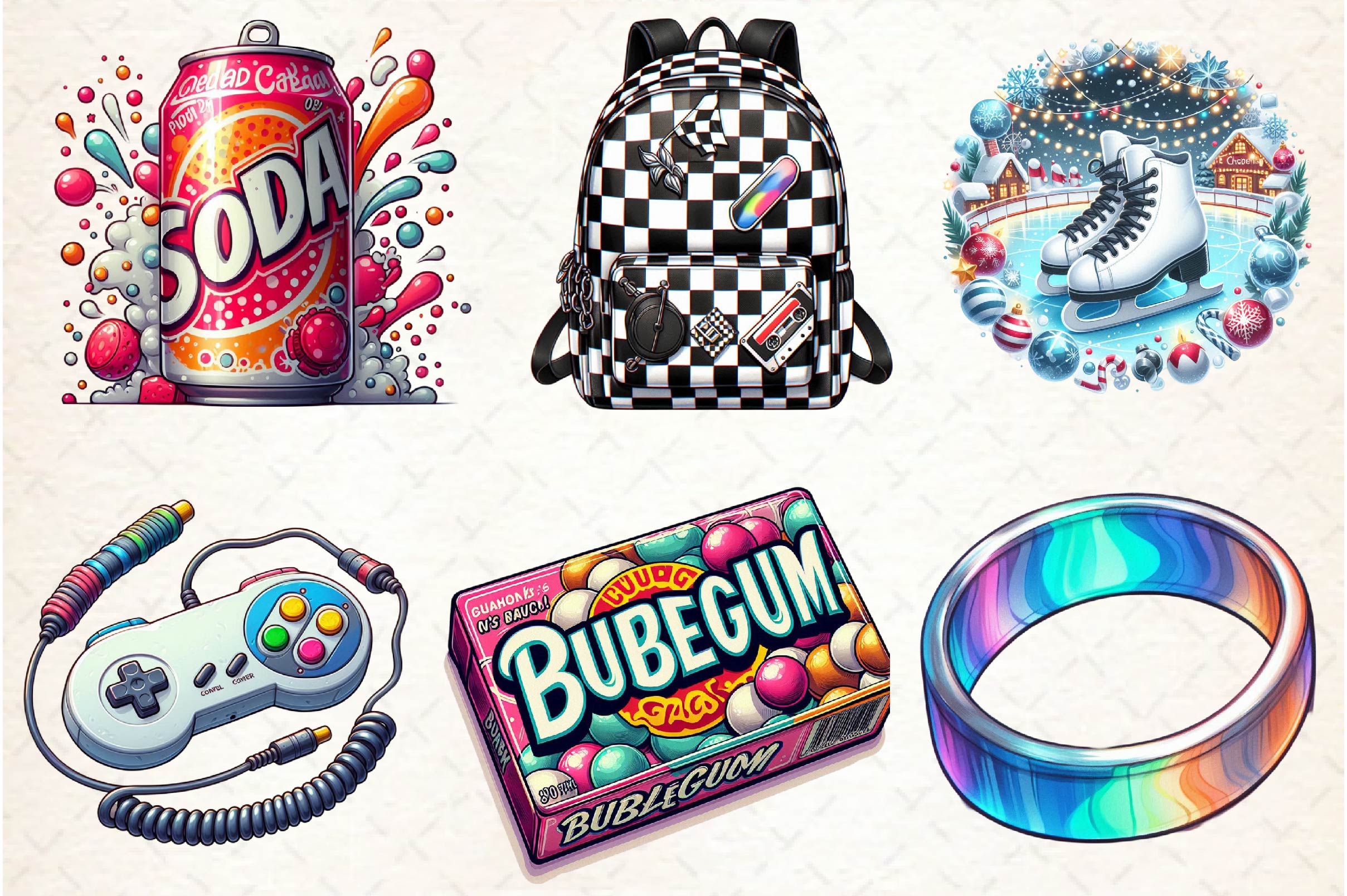 Nostalgic 90s Clipart Bundle