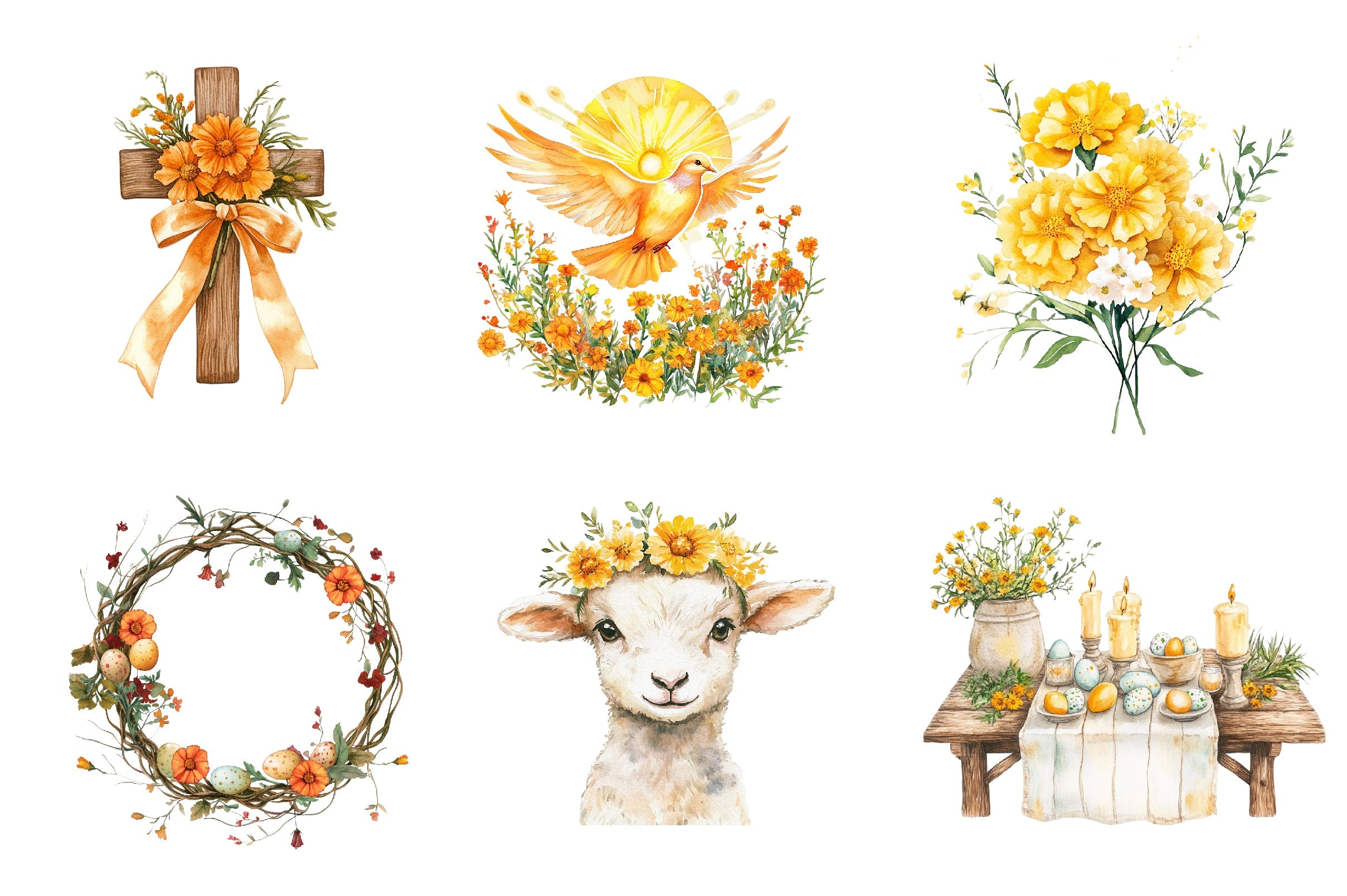 Marigold Easter Clipart Bundle