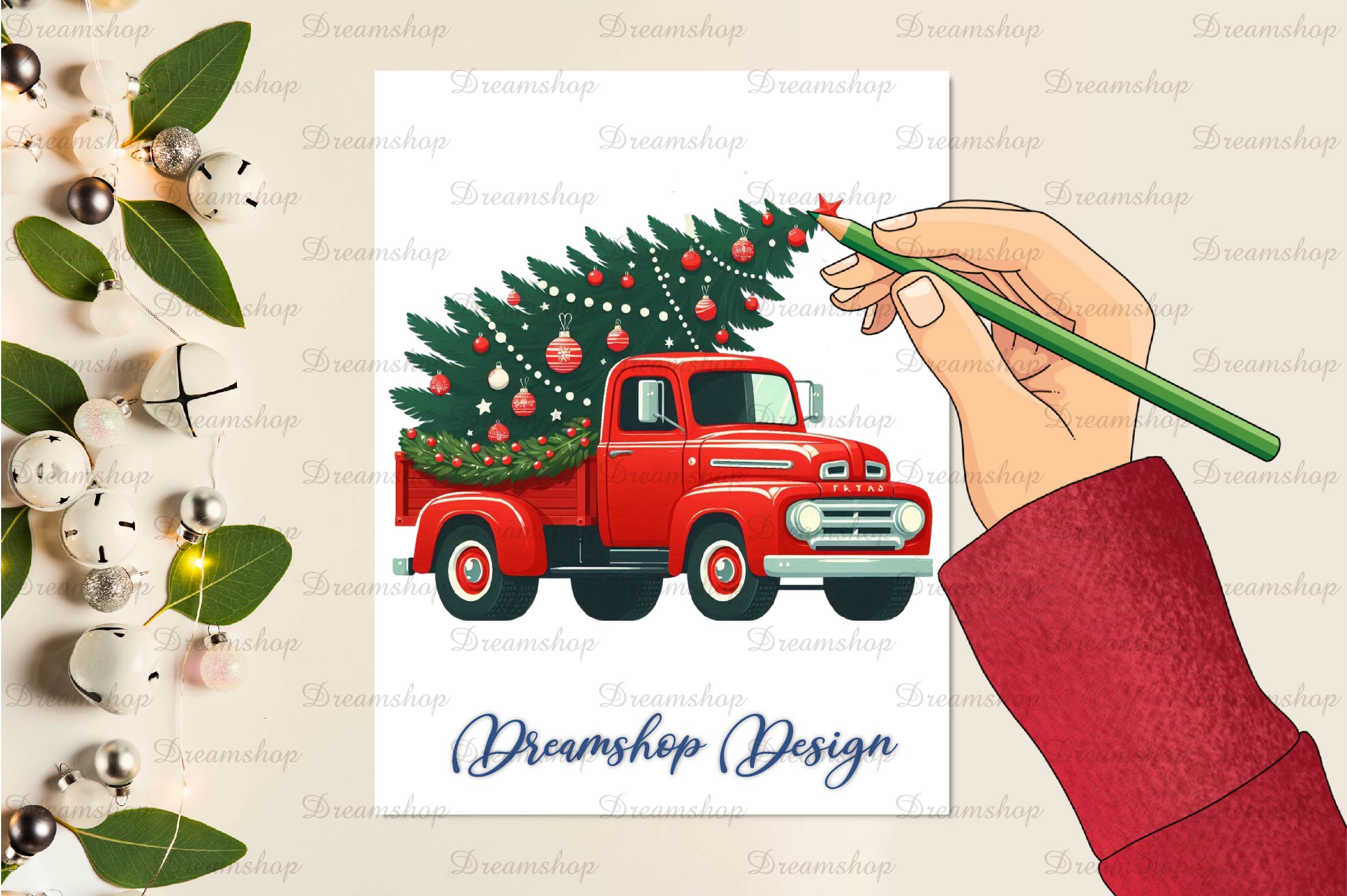 Christmas Truck Clipart Bundle