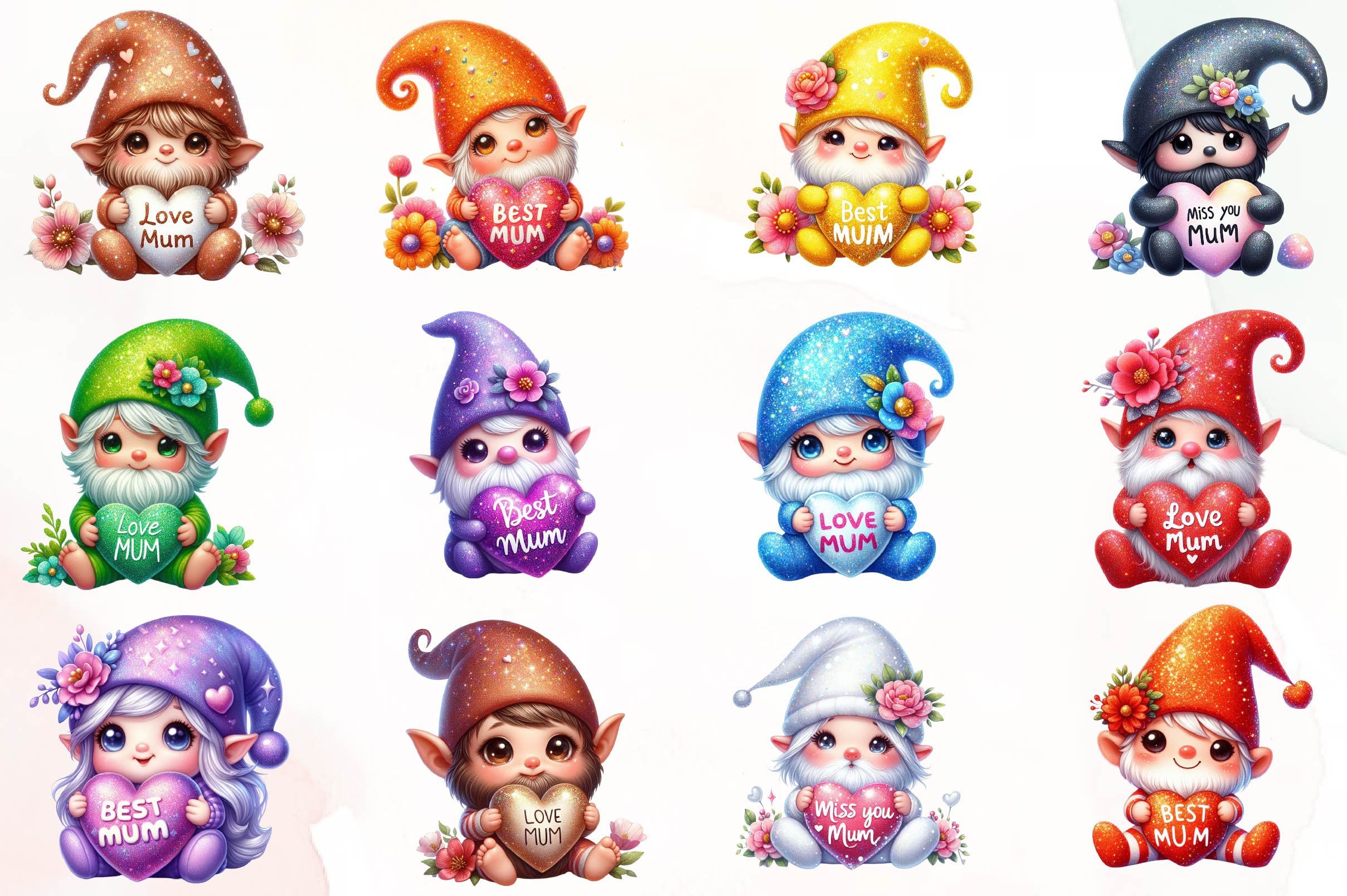 Mother's Day Gnomes Clipart Bundle 1
