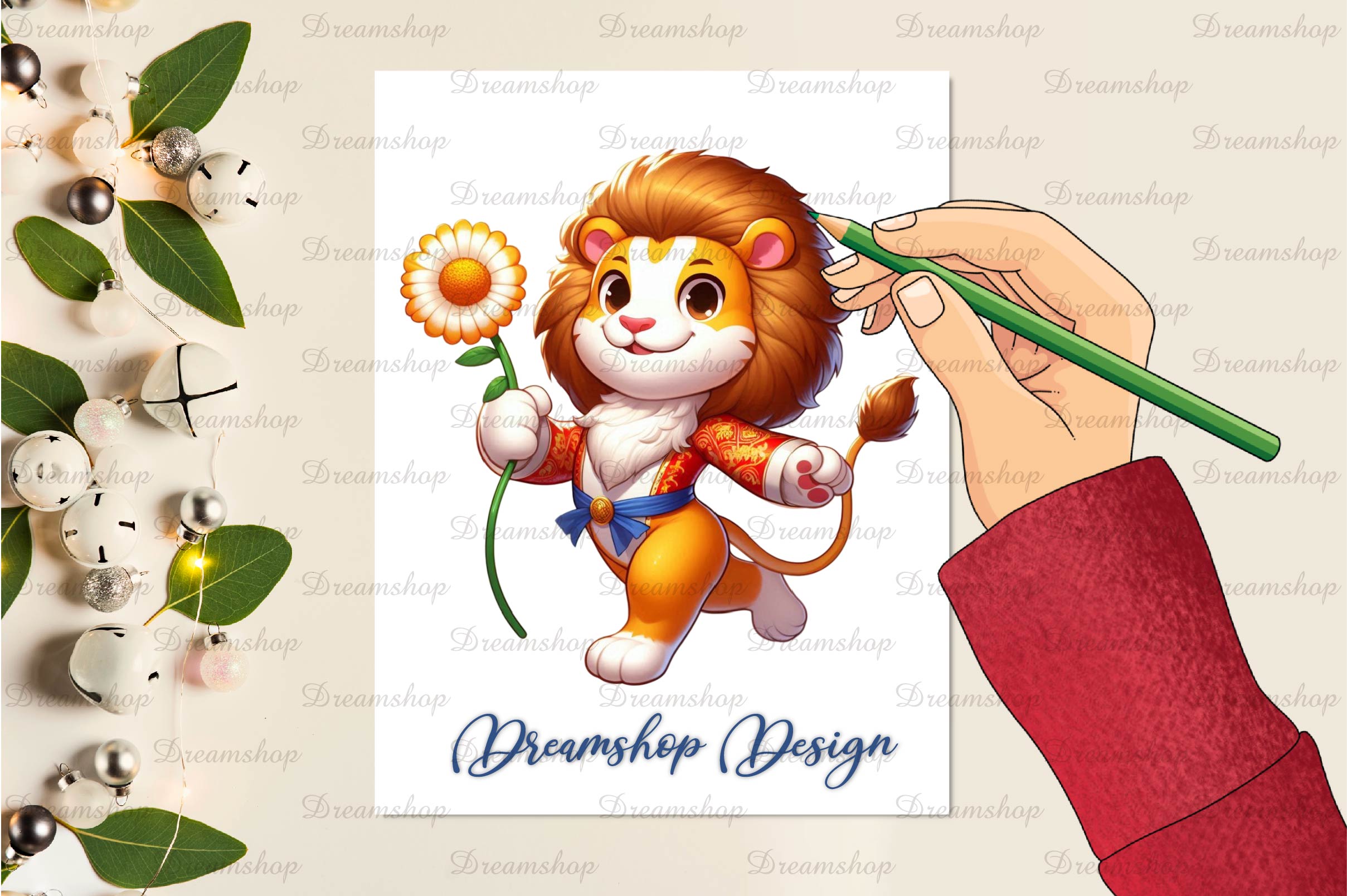 Cute Animals And Daisy Flower Clipart Bundle