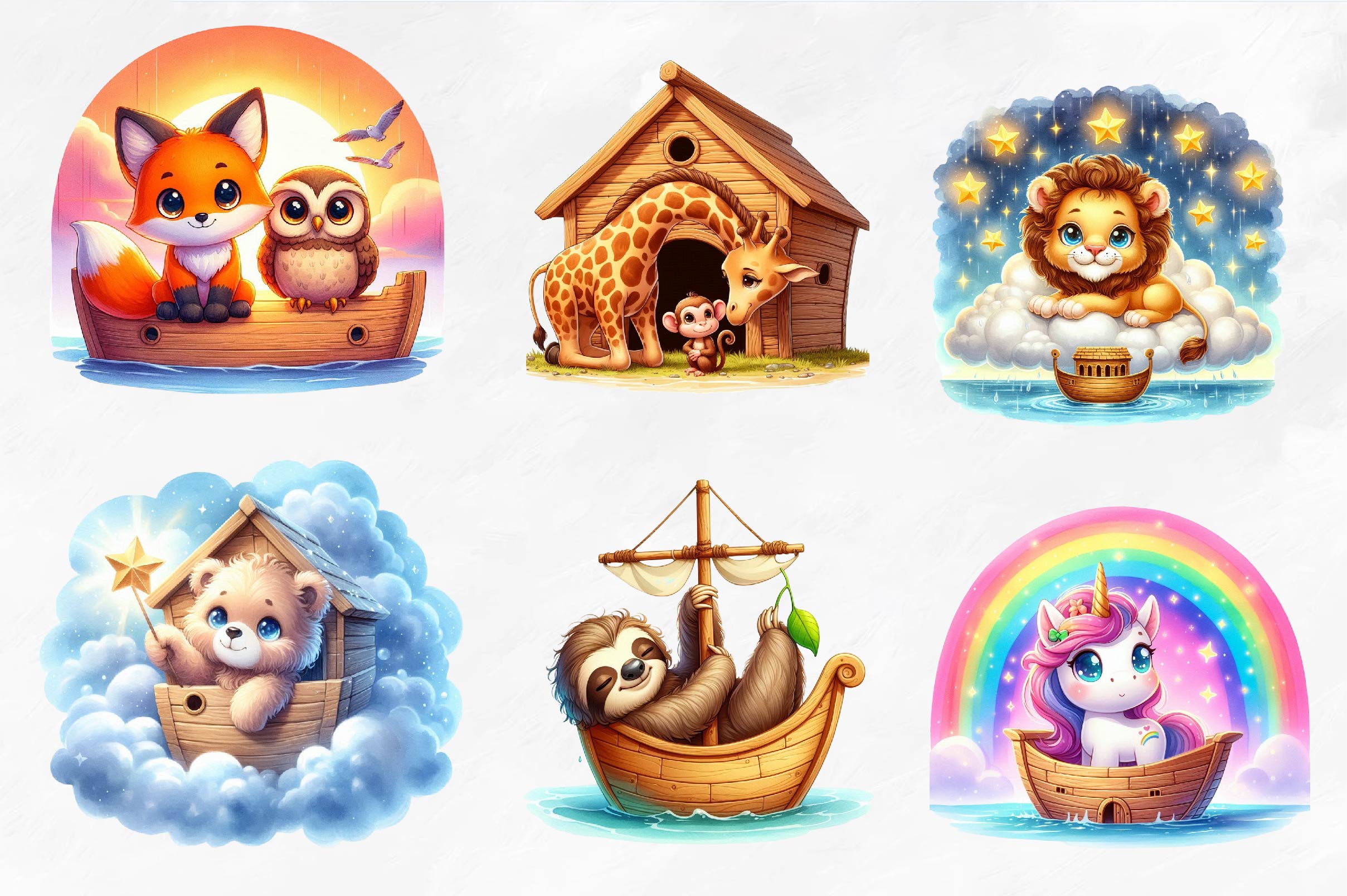 Noah'S Ark Nursery Decor Clipart Bundle