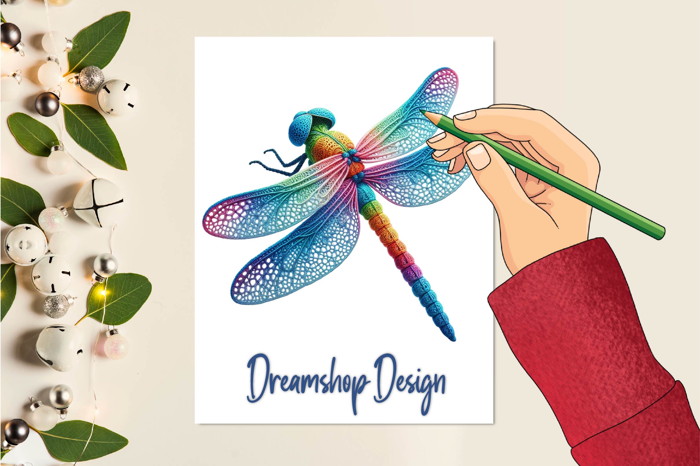 Crochet Dragonflies Clipart Bundle