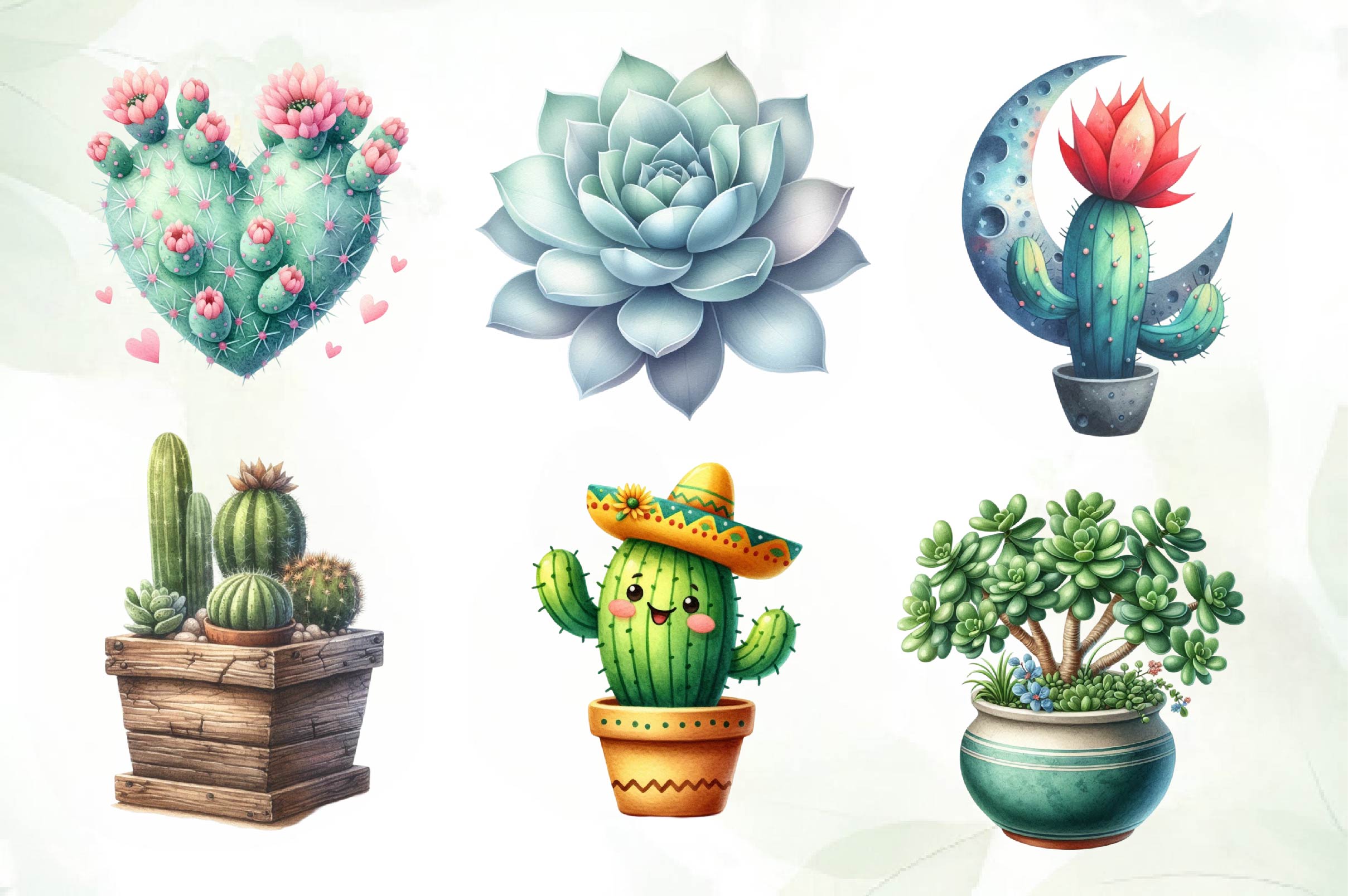 Cactus And Succulents Clipart Bundle