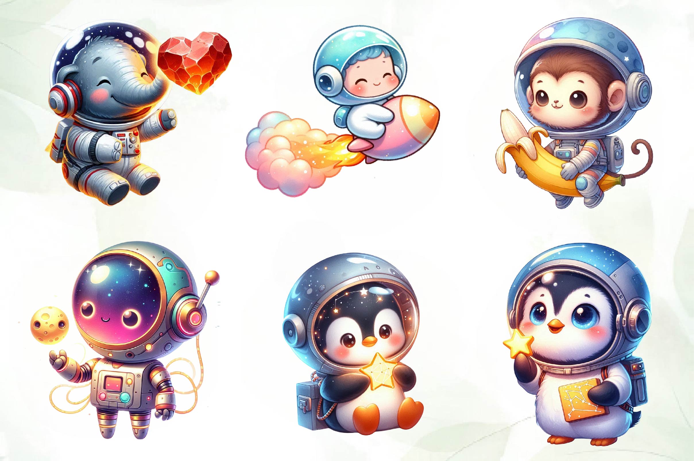 Astronaut Space Clipart Bundle