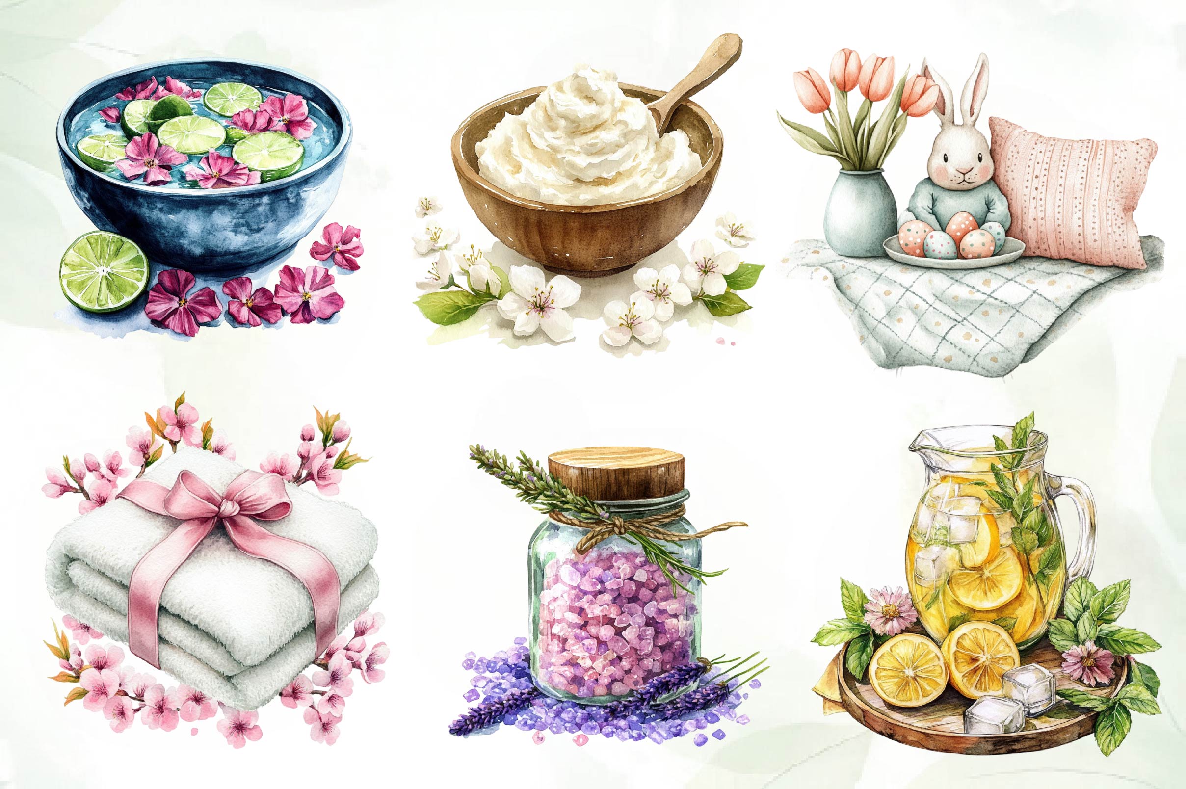 Spring Spa Day Clipart Bundle