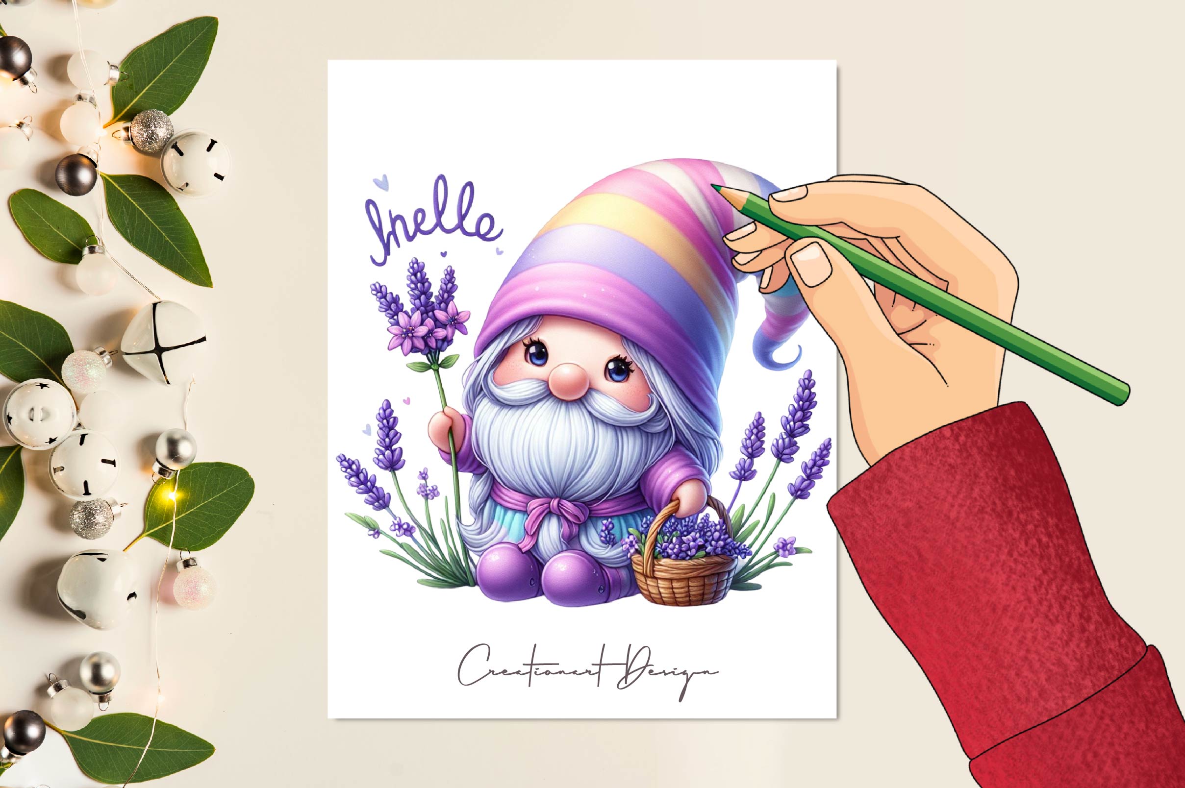 Lavender Gnomes Clipart Bundle