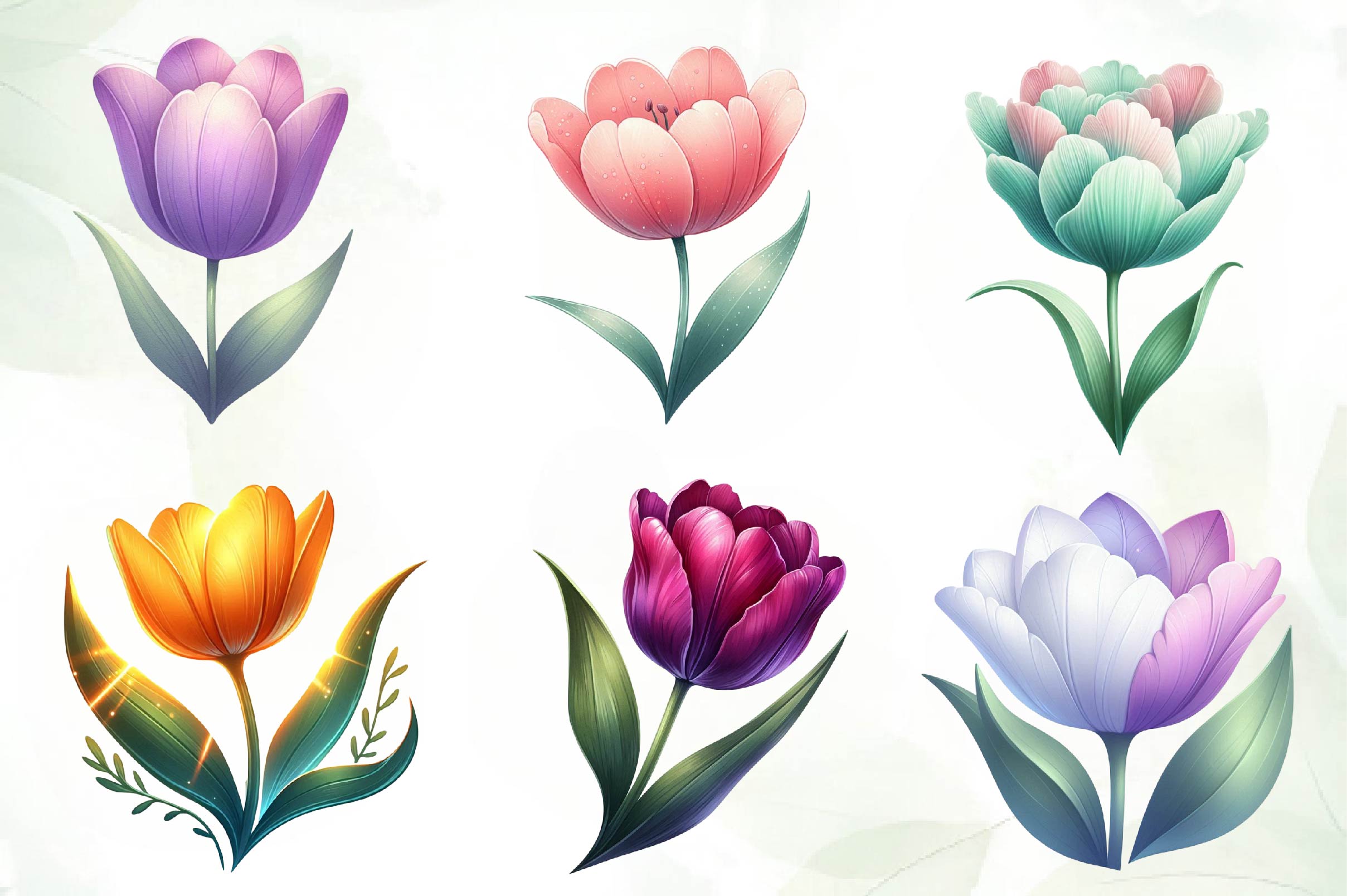 Spring Tulips Clipart Bundle
