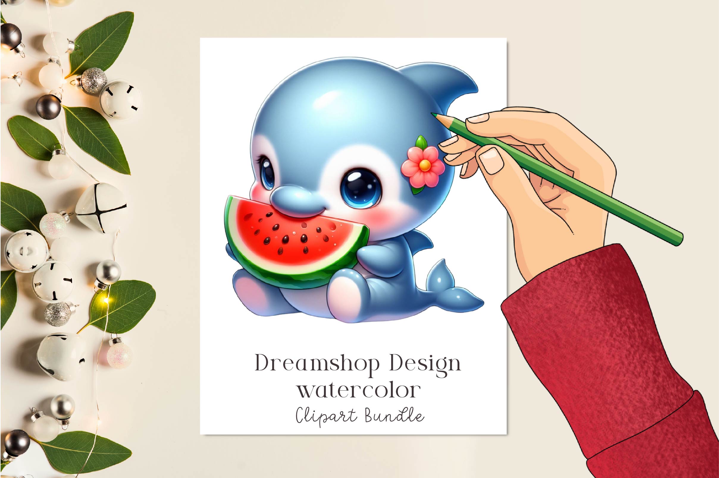 Summer Animals Enjoy Watermelon Clipart Bundle