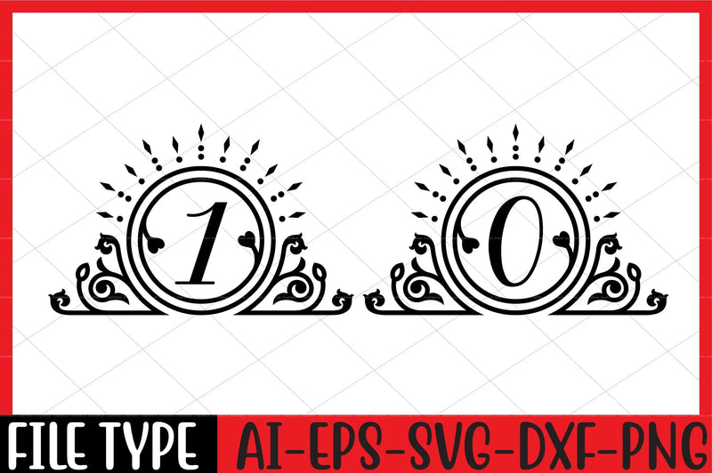 Number SVG Bundle 99 - CraftNest - Digital Crafting and Art