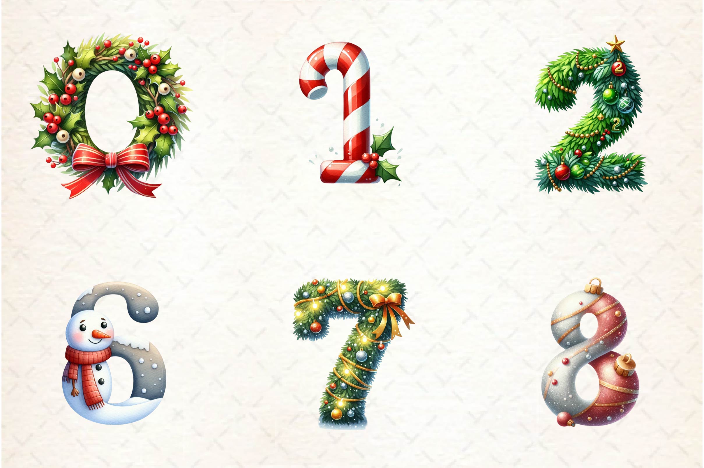 Holiday Typeface And Alphabet Clipart Bundle