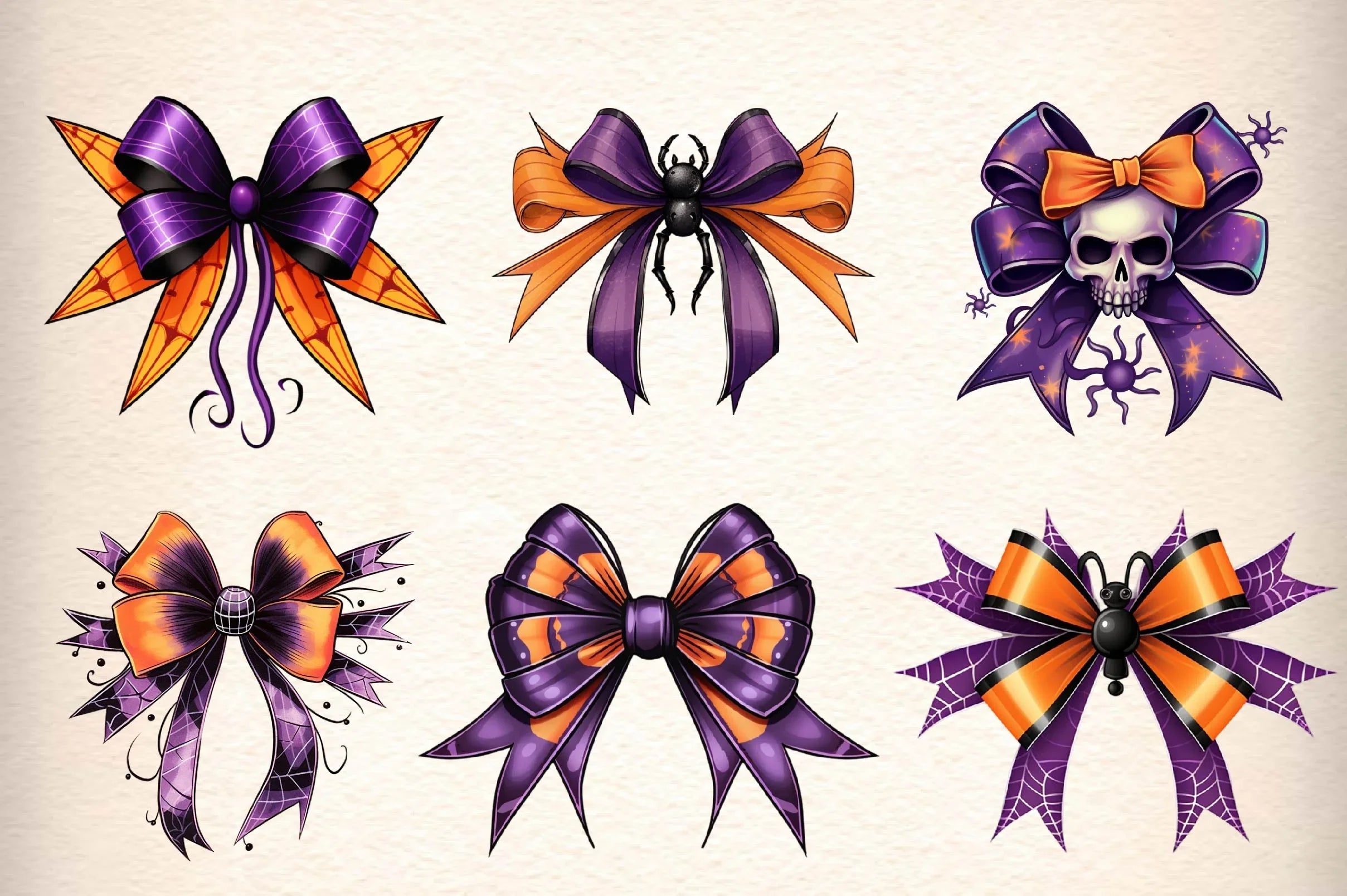 Halloween Bow Ribbon Clipart Bundle - CraftNest - Digital Crafting and Art