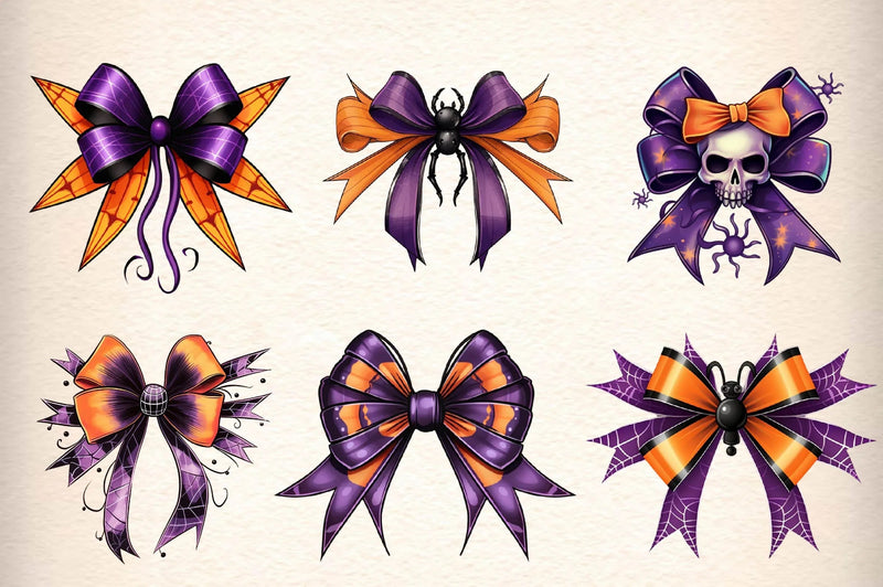 Halloween Bow Ribbon Clipart Bundle - CraftNest - Digital Crafting and Art