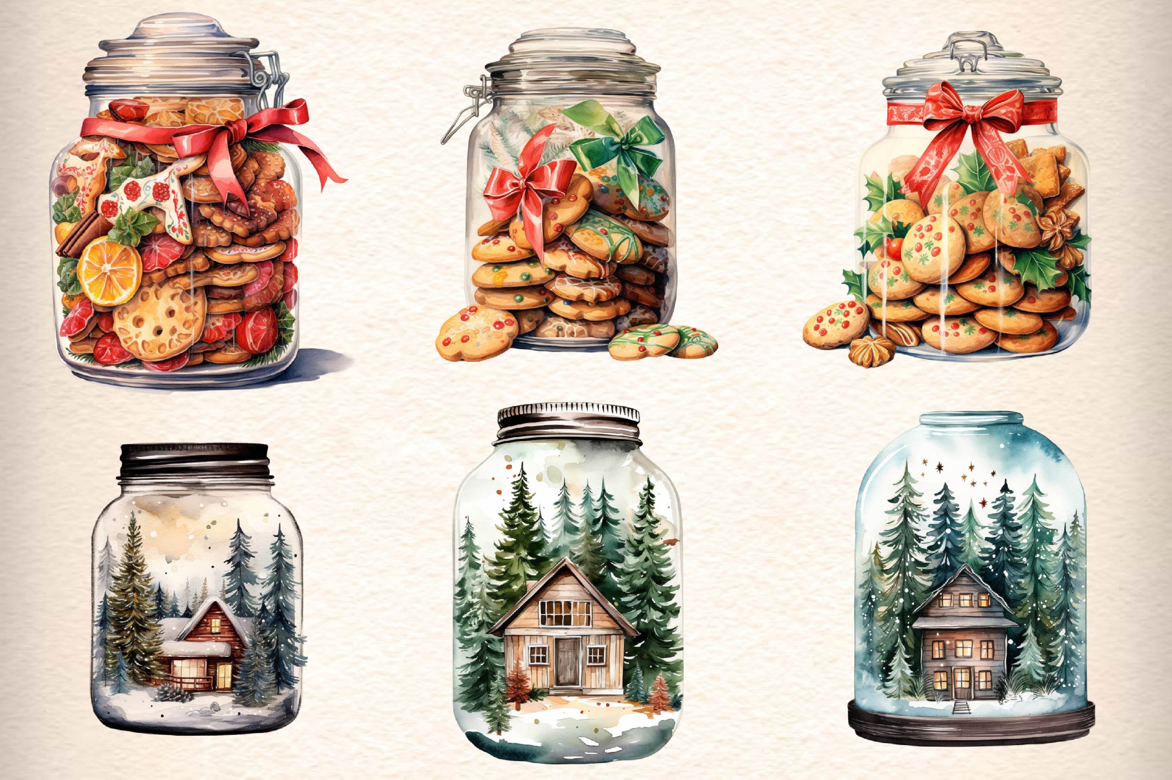 Christmas Jar Clipart Bundle